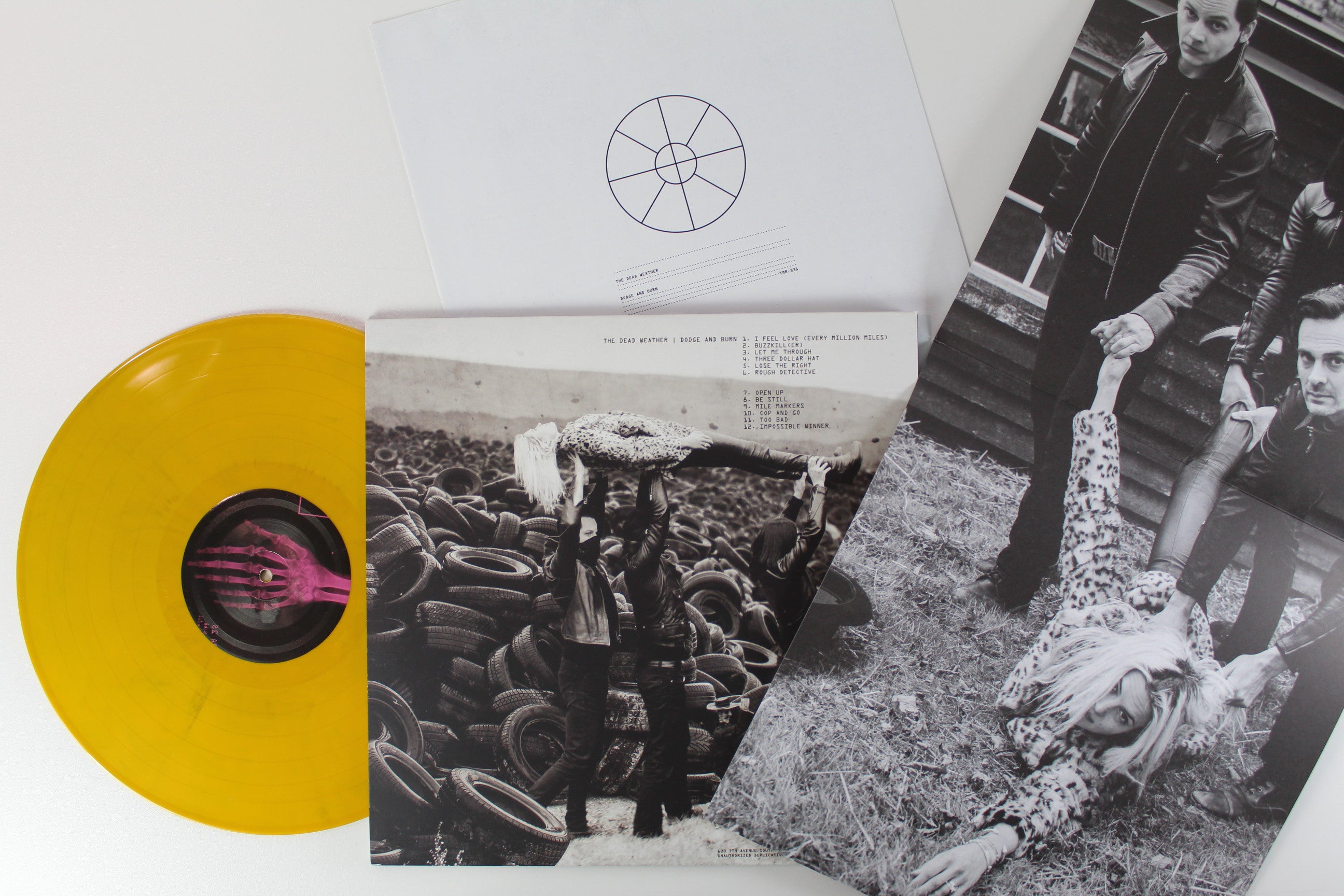 The Dead Weather - Dodge And Burn on Third Man Records Yellow w/ Black Streaks Vinyl