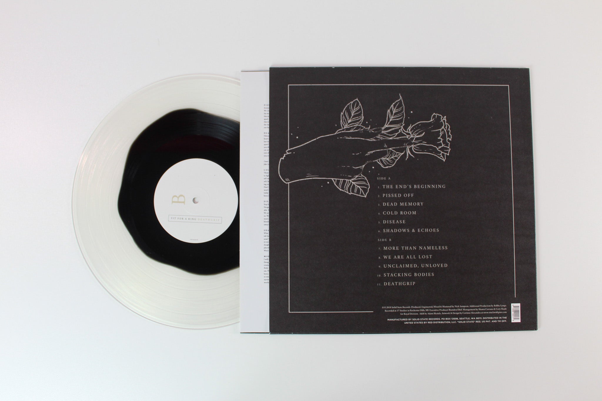 Fit For A King - Deathgrip on Solid State Ltd Black Inside Clear Vinyl Reissue