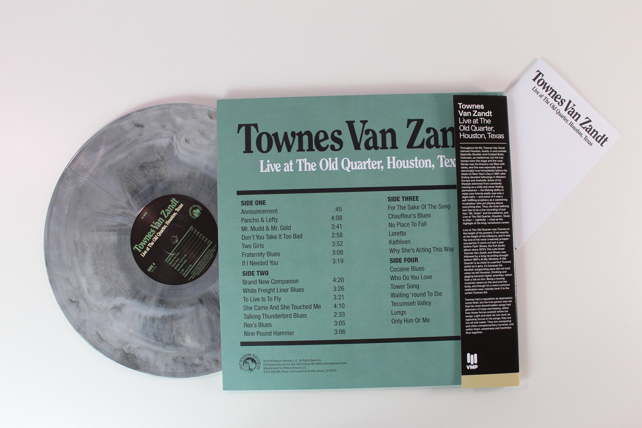 Townes Van Zandt - Live At The Old Quarter, Houston, Texas on Vinyl Me Please Black & White Galaxy Vinyl Reissue