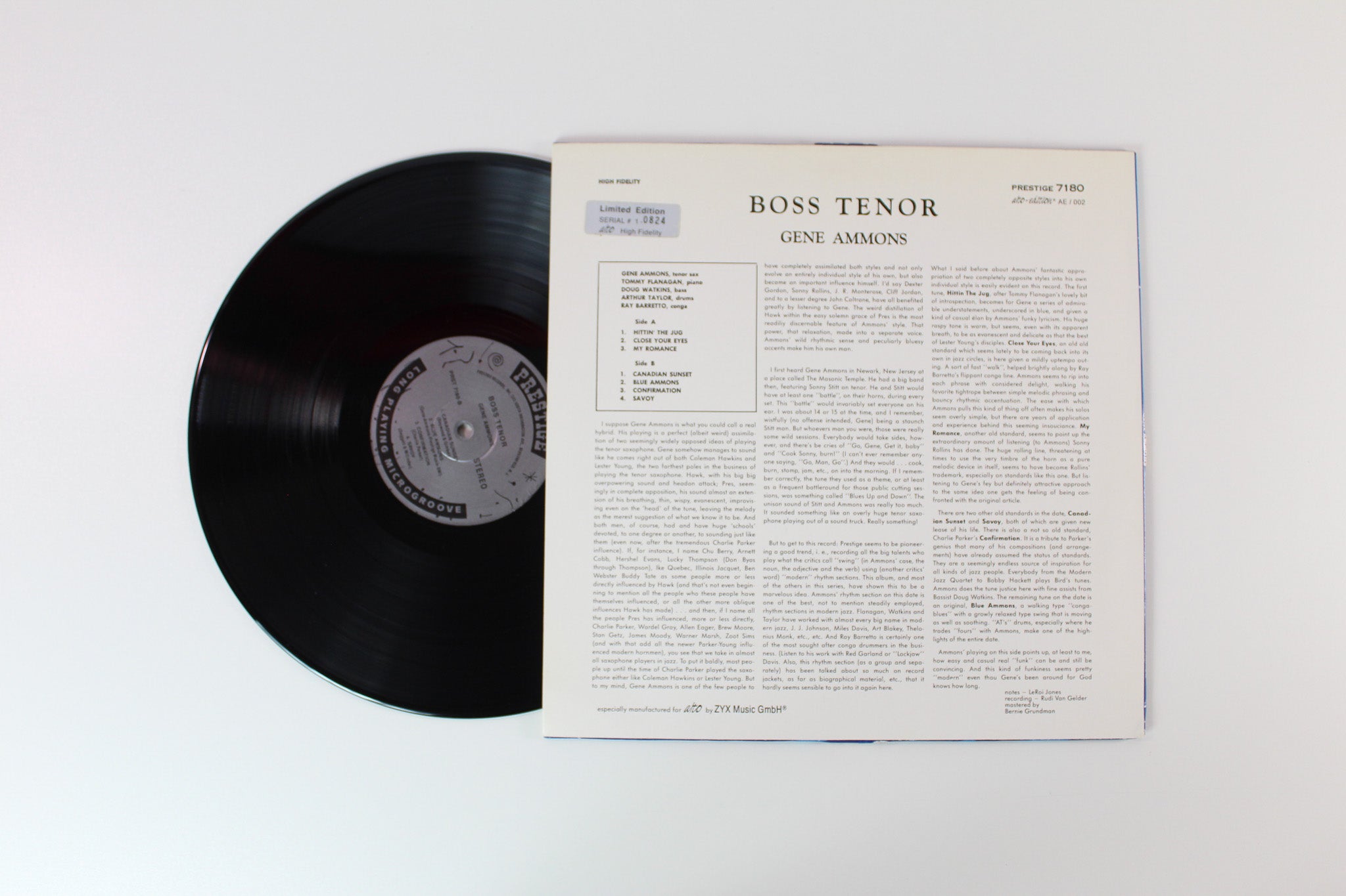 Gene Ammons - Boss Tenor on Prestige Alto Ltd Numbered Reissue