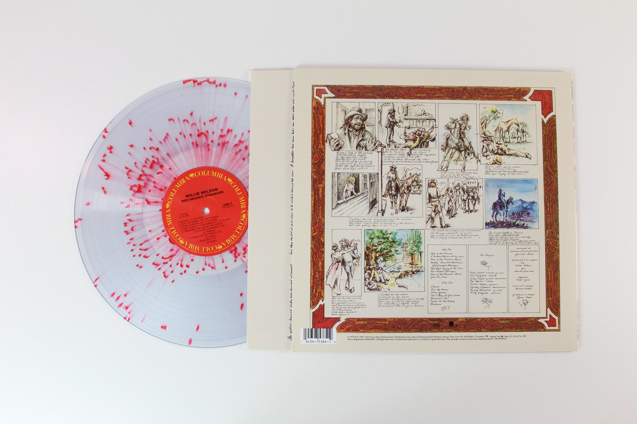 Willie Nelson - Red Headed Stranger on Columbia Legacy Ltd Blood Splattered Clear Vinyl Reissue