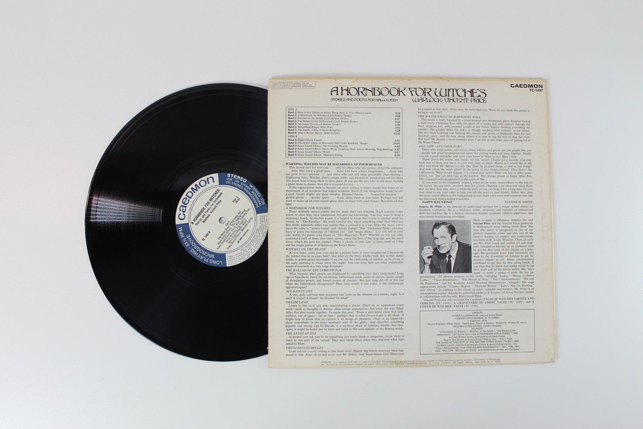 Vincent Price - A Hornbook For Witches Stories And Poems For Halloween on Caedmon