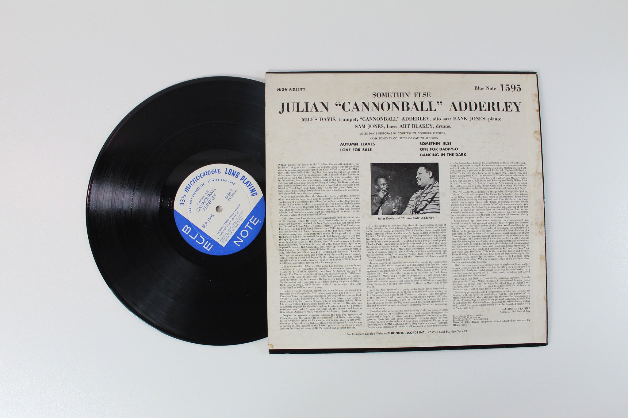 Cannonball Adderley - Somethin' Else on Blue Note Mono 47 W 63rd Deep Groove 1959 Repress