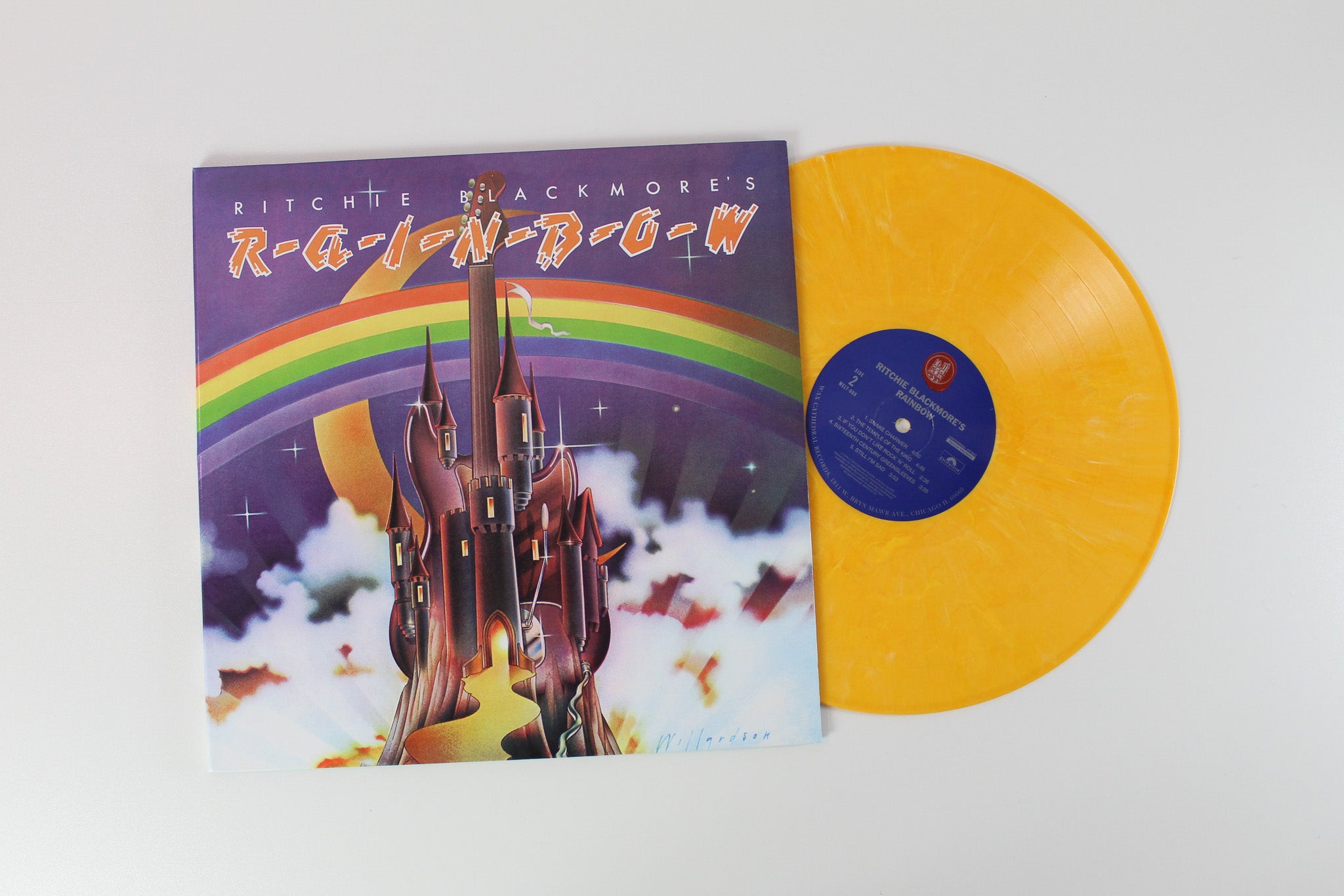 Rainbow - Ritchie Blackmore's Rainbow on Wax Cathedral Yellow Marbled Reissue