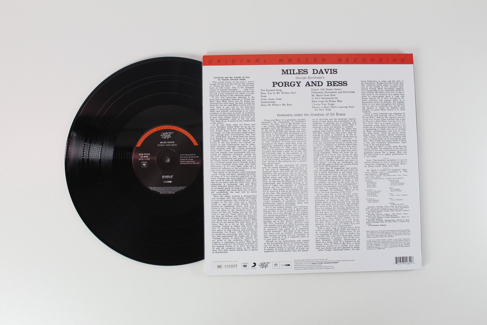 Miles Davis - Porgy And Bess on Mobile Fidelity Sound Lab Ltd Niumbered 2 x 12" 45 RPM Reissue