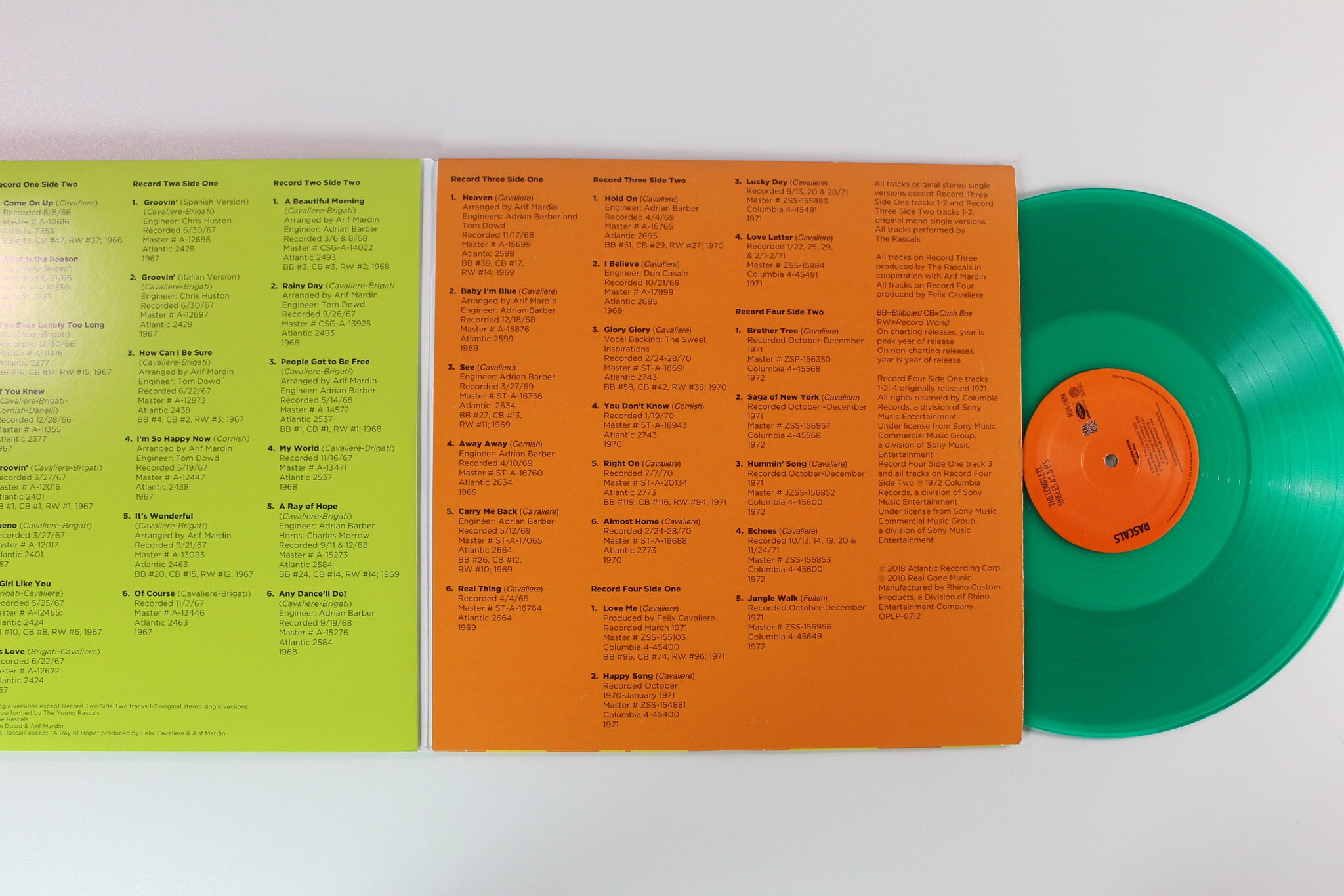 The Rascals - The Complete Singles A's & B's Ltd. on Real Gone Music Red, Yellow, Blue & Green Vinyl