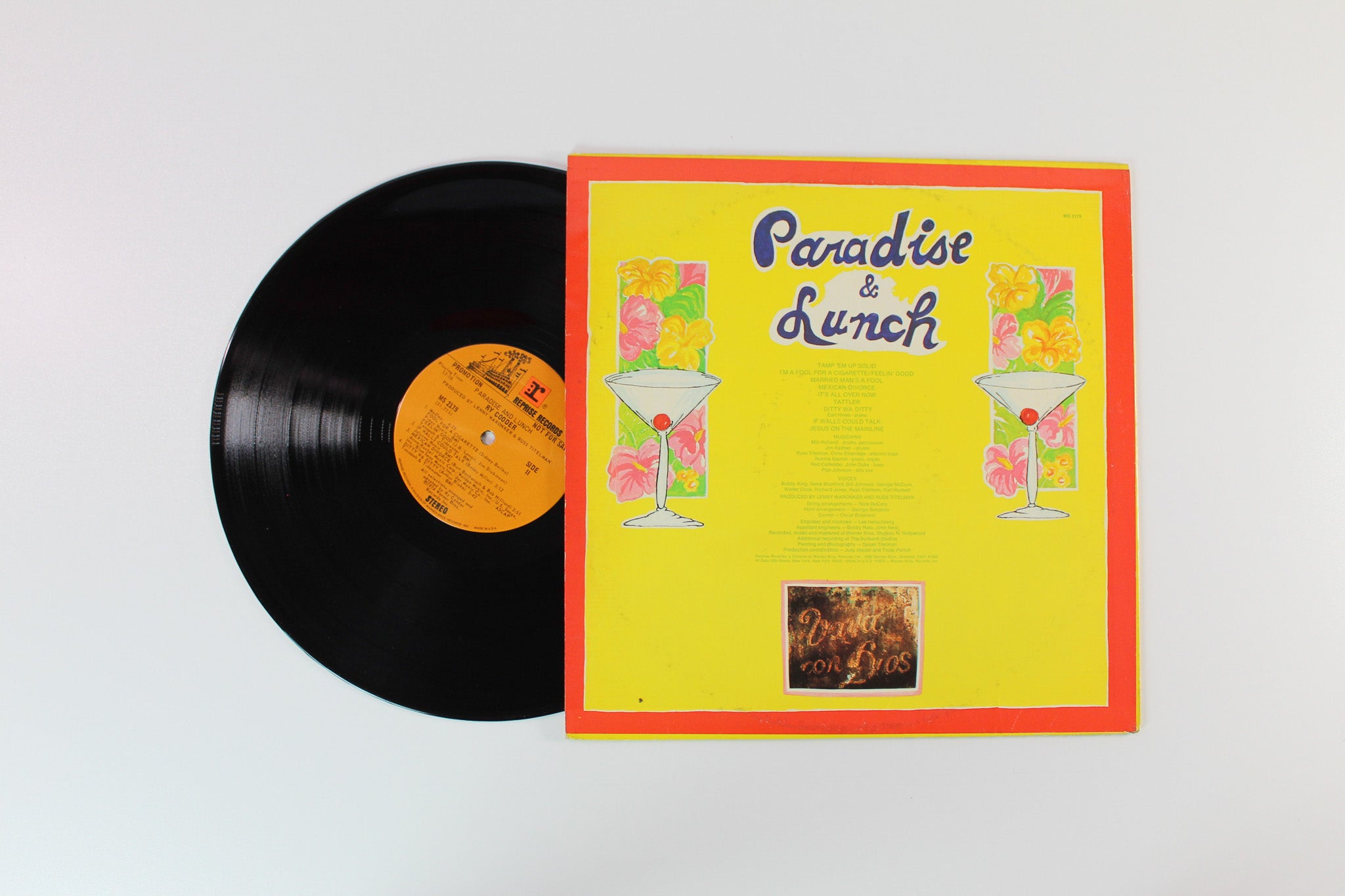 Ry Cooder - Paradise And Lunch on Reprise Records Promo