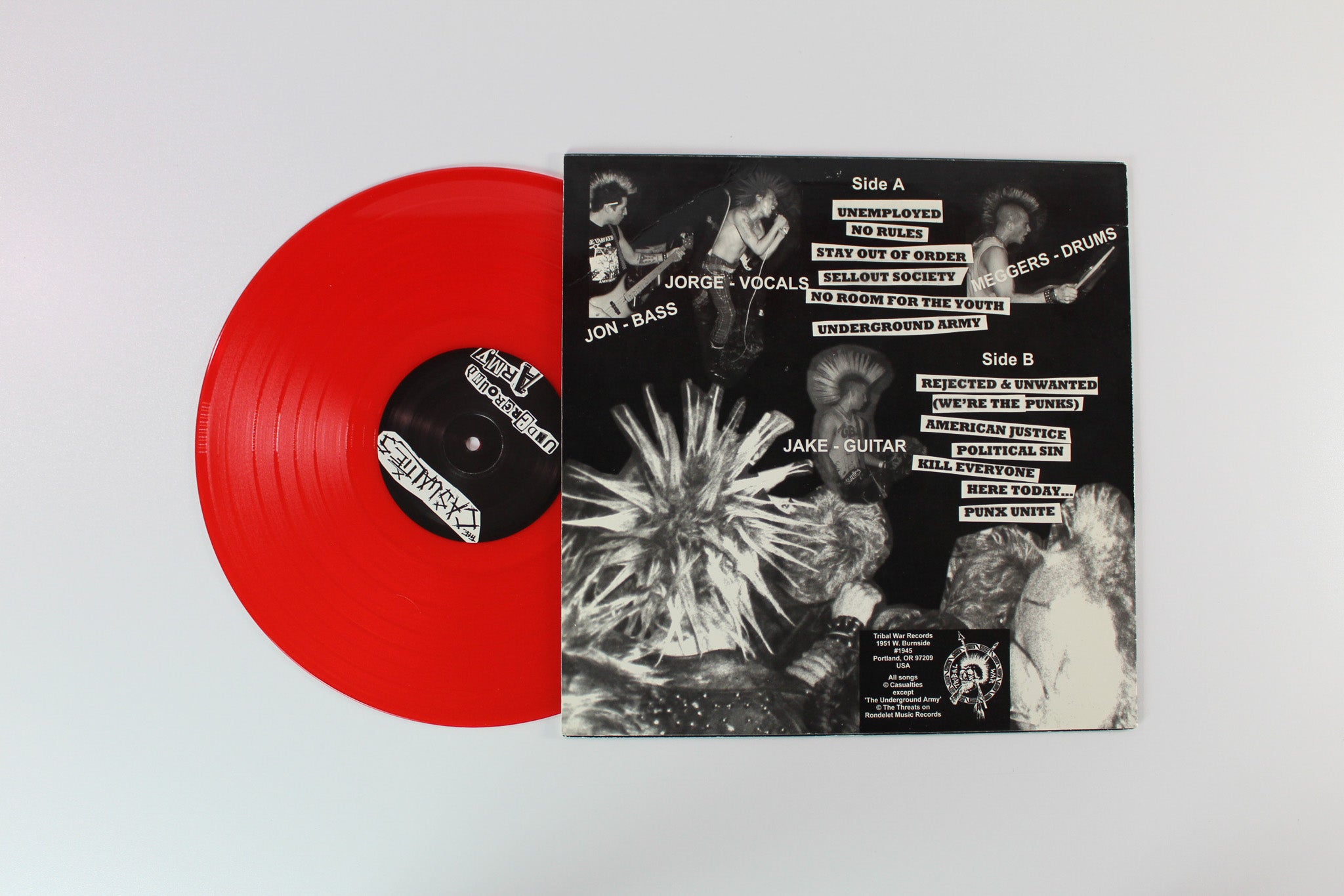 The Casualties - Underground Army on Tribal War Records Red Translucent Vinyl