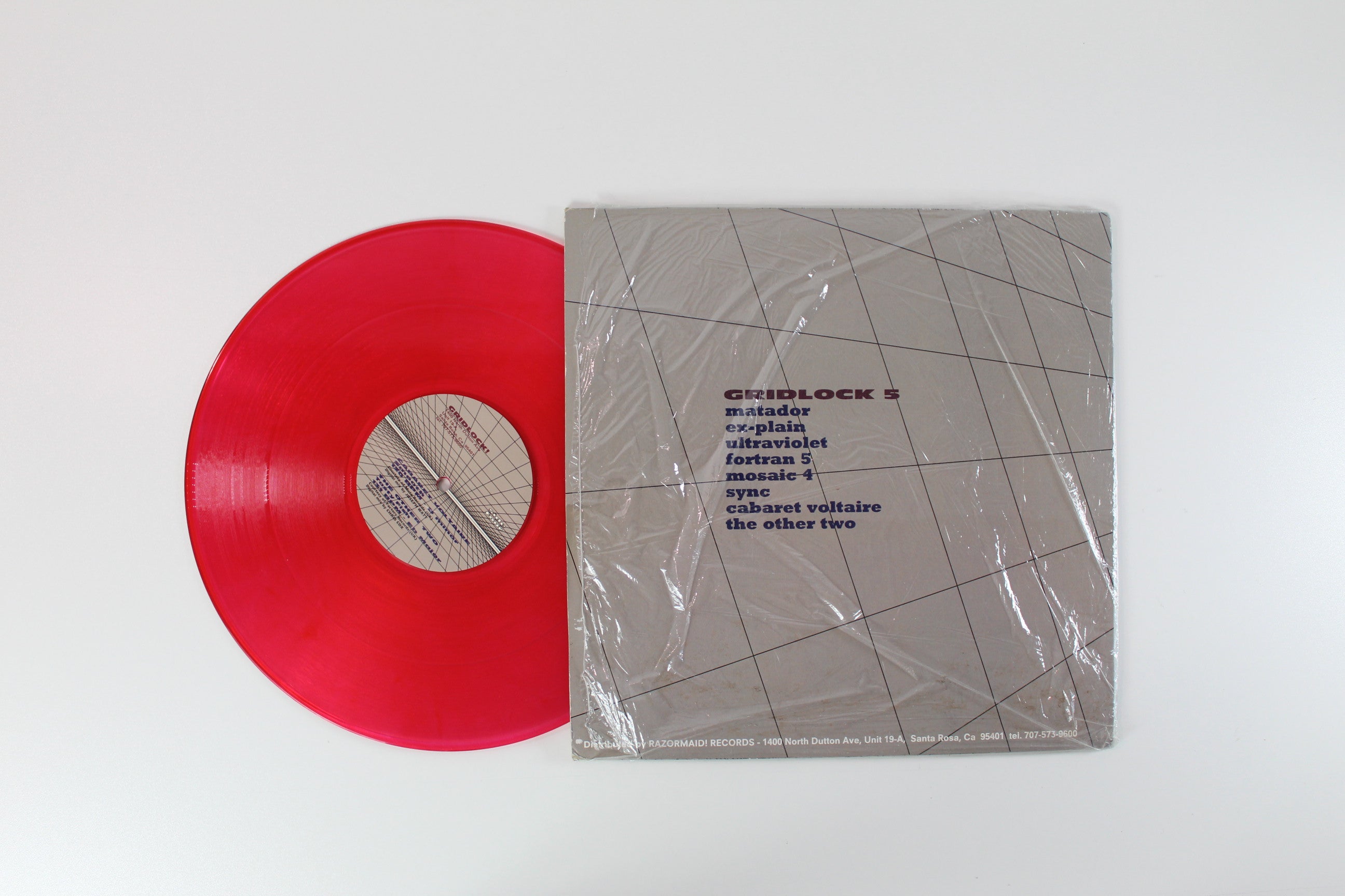 Various - Gridlock! 5 on Razormaid Records - Promo - Red Translucent Vinyl
