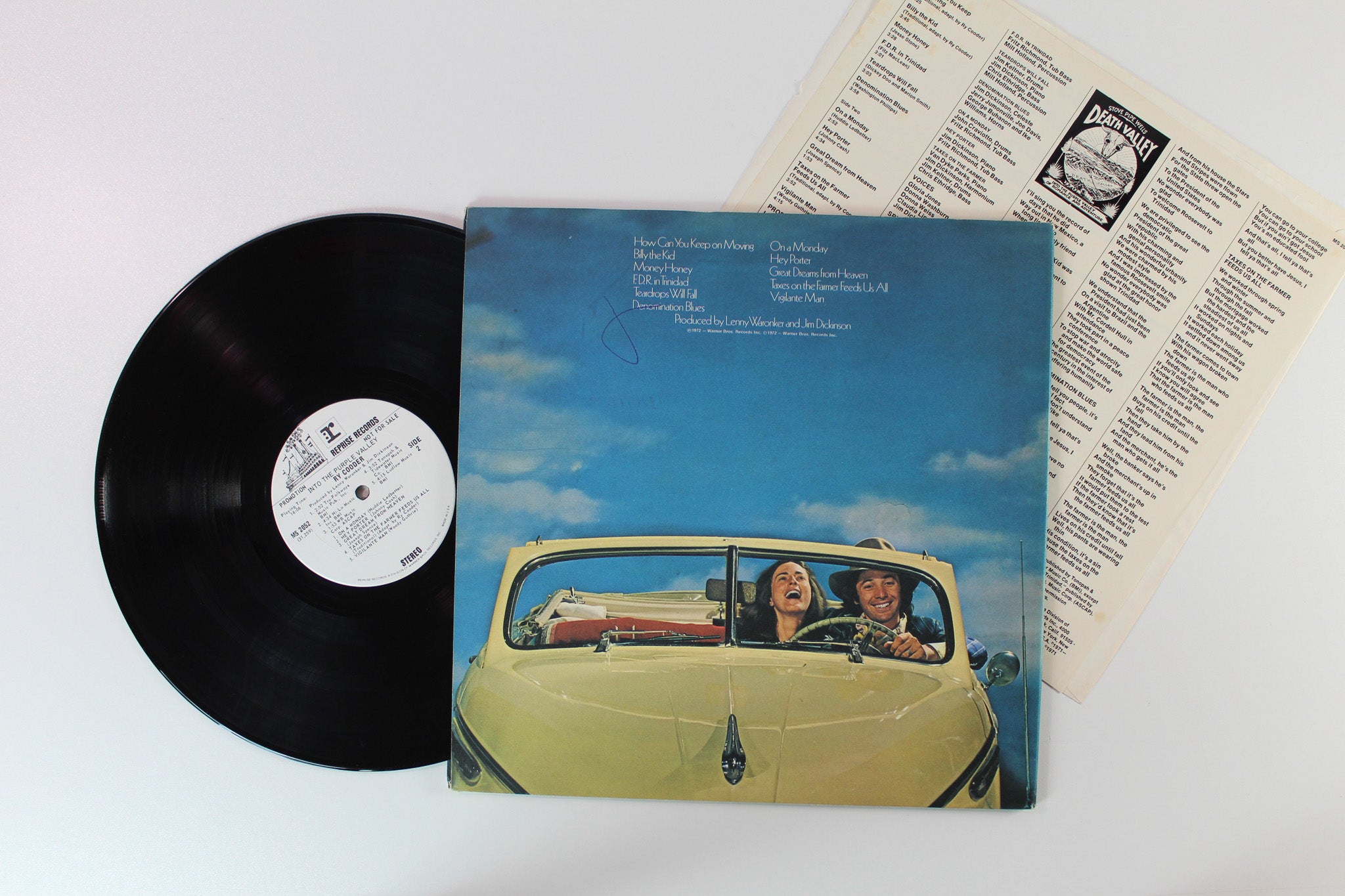 Ry Cooder - Into The Purple Valley on Reprise Records Promo