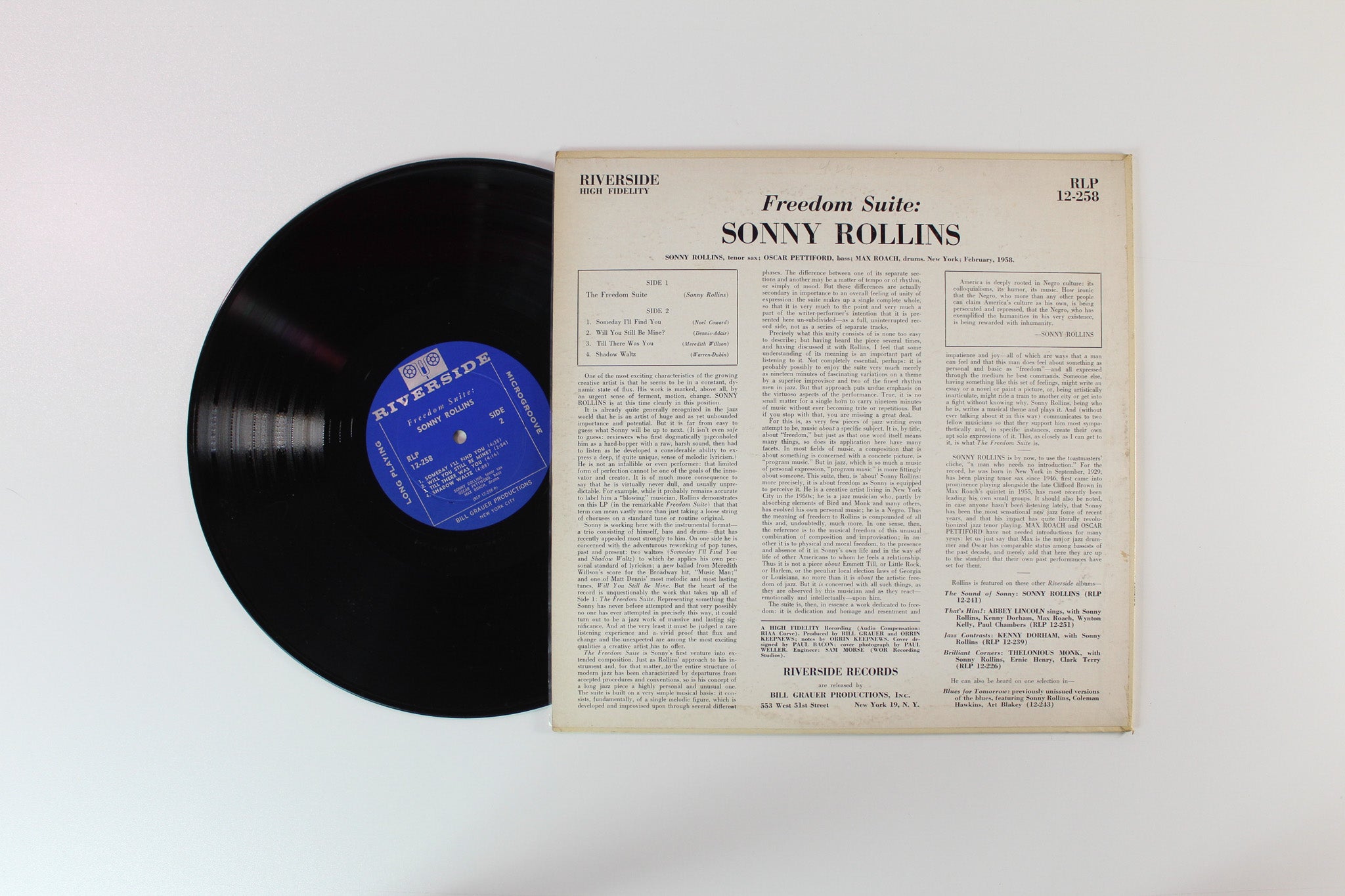 Sonny Rollins - Freedom Suite on Riverside Records Mono DG