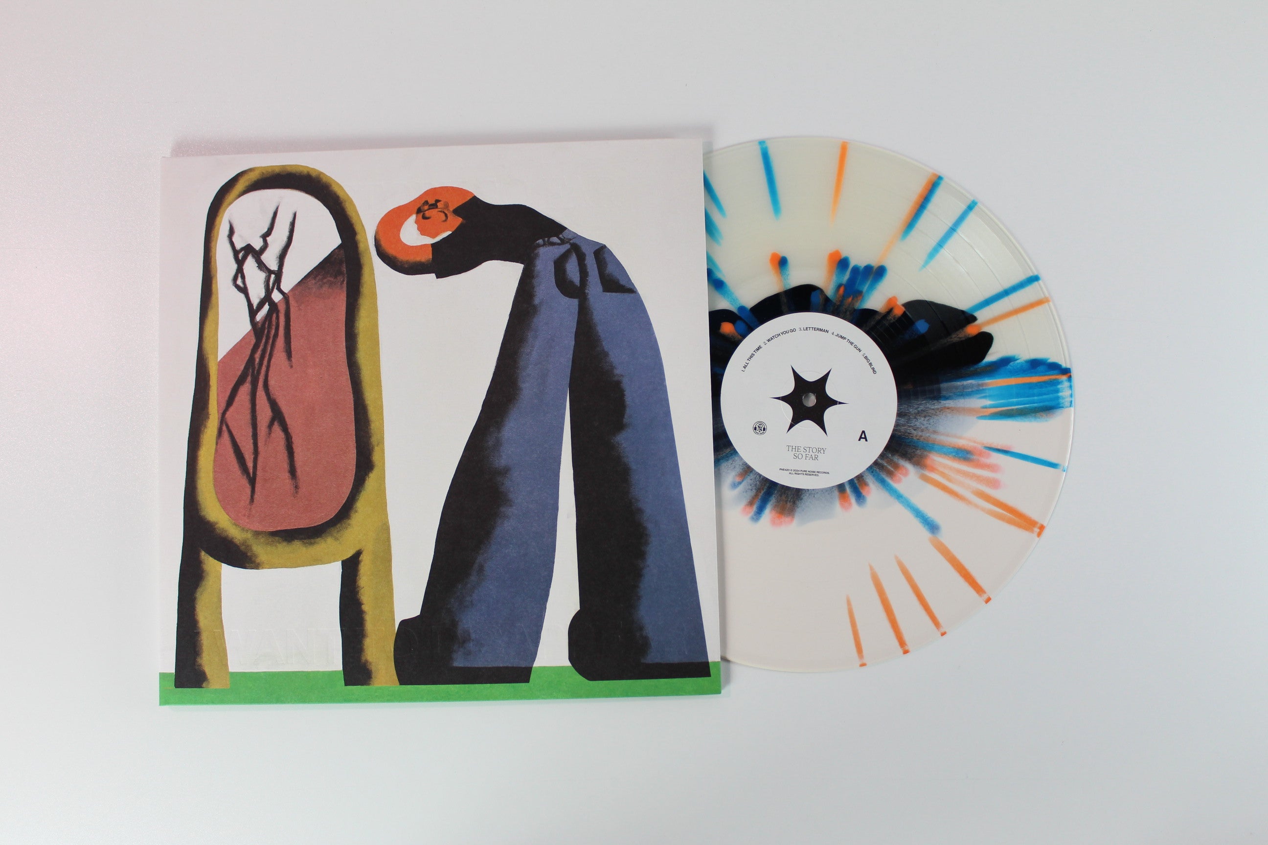 The Story So Far - I Want To Disappear on Pure Noise Ltd Black In Milky Clear / Bone w/ Orange & Blue Splatter