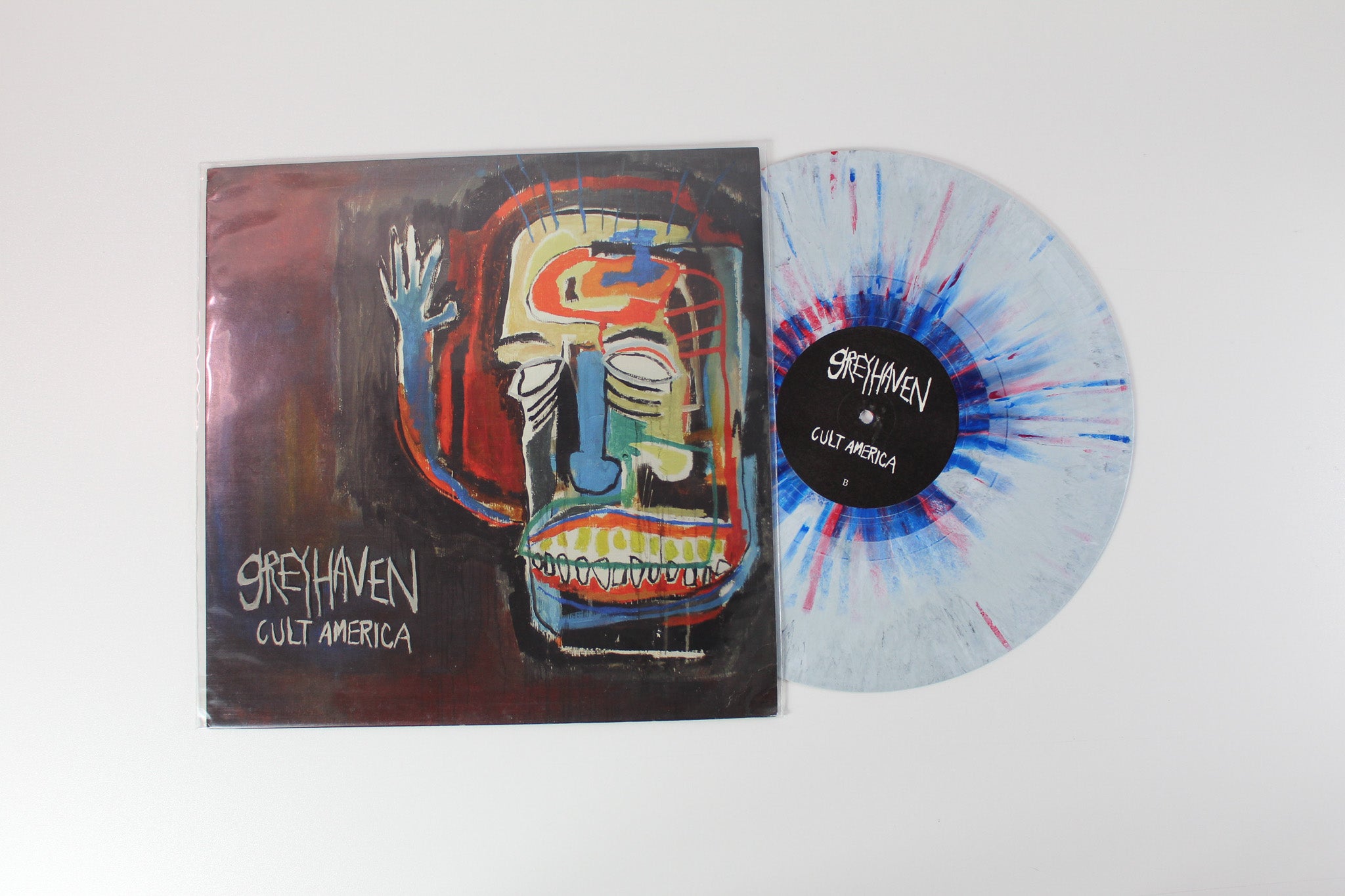 Greyhaven - Cult America on Little Heart Red & Blue Splatter