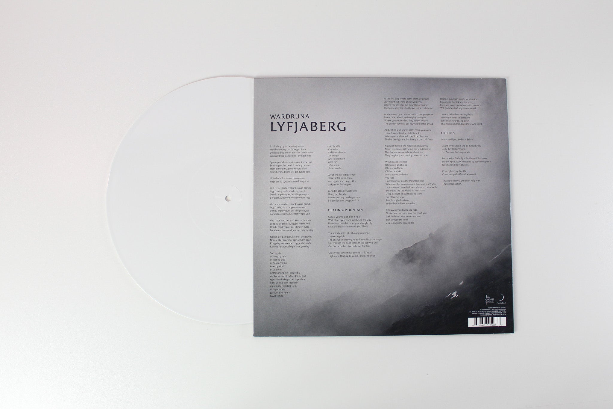 Wardruna -  Lyfjaberg on By Norse Music Ltd 45 RPM Single Sided White Vinyl 12" Single