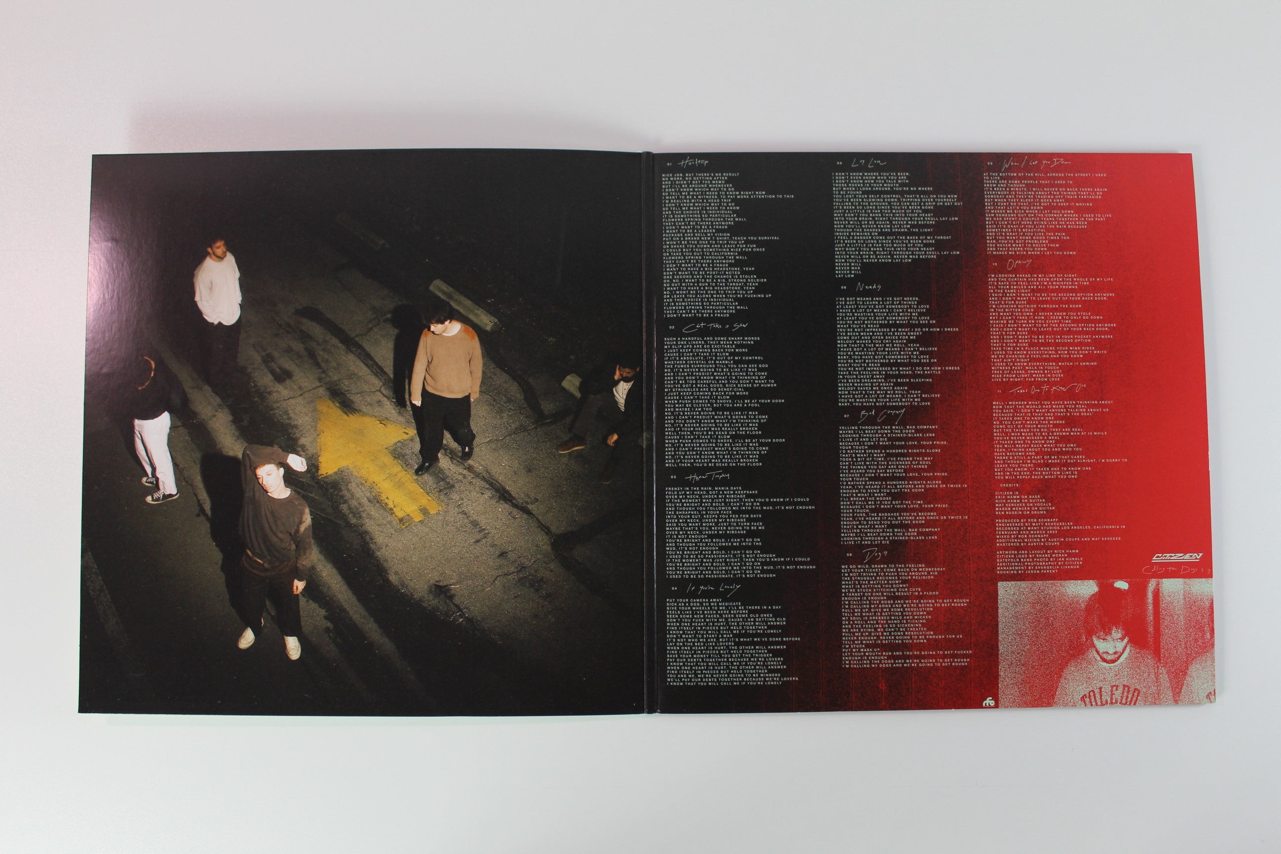 CitiZen - Calling The Dogs on Run For Cover Ltd Clear With Red Teal & Blue Splatter