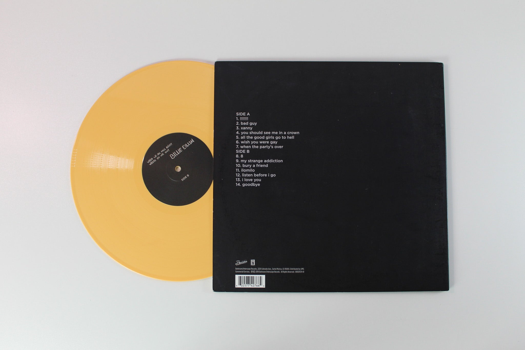 Billie Eilish - When We All Fall Asleep, Where Do We Go? on Darkroom - Yellow Vinyl