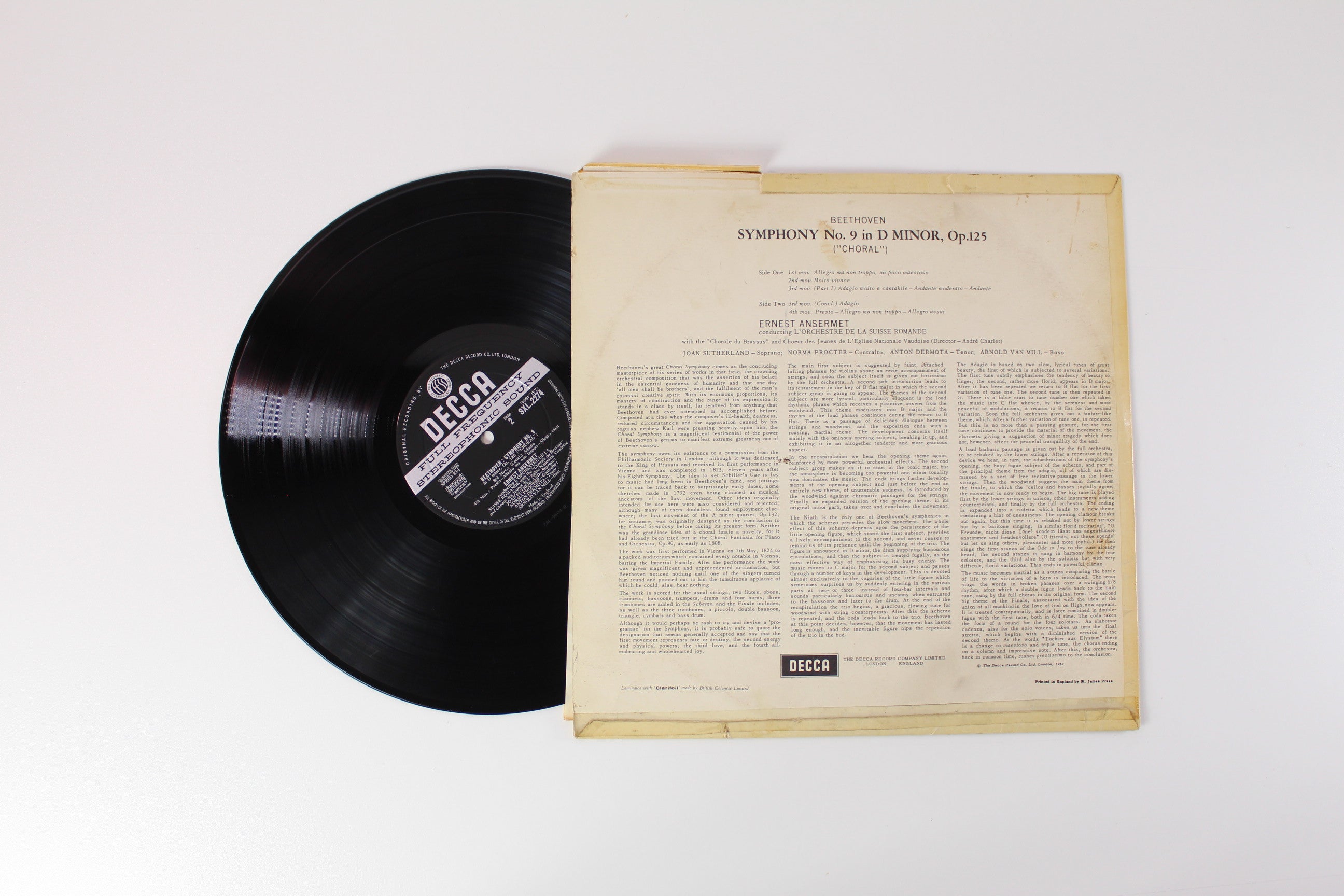 Ludwig van Beethoven / Ernest Ansermet - Ninth on Decca UK Stereo