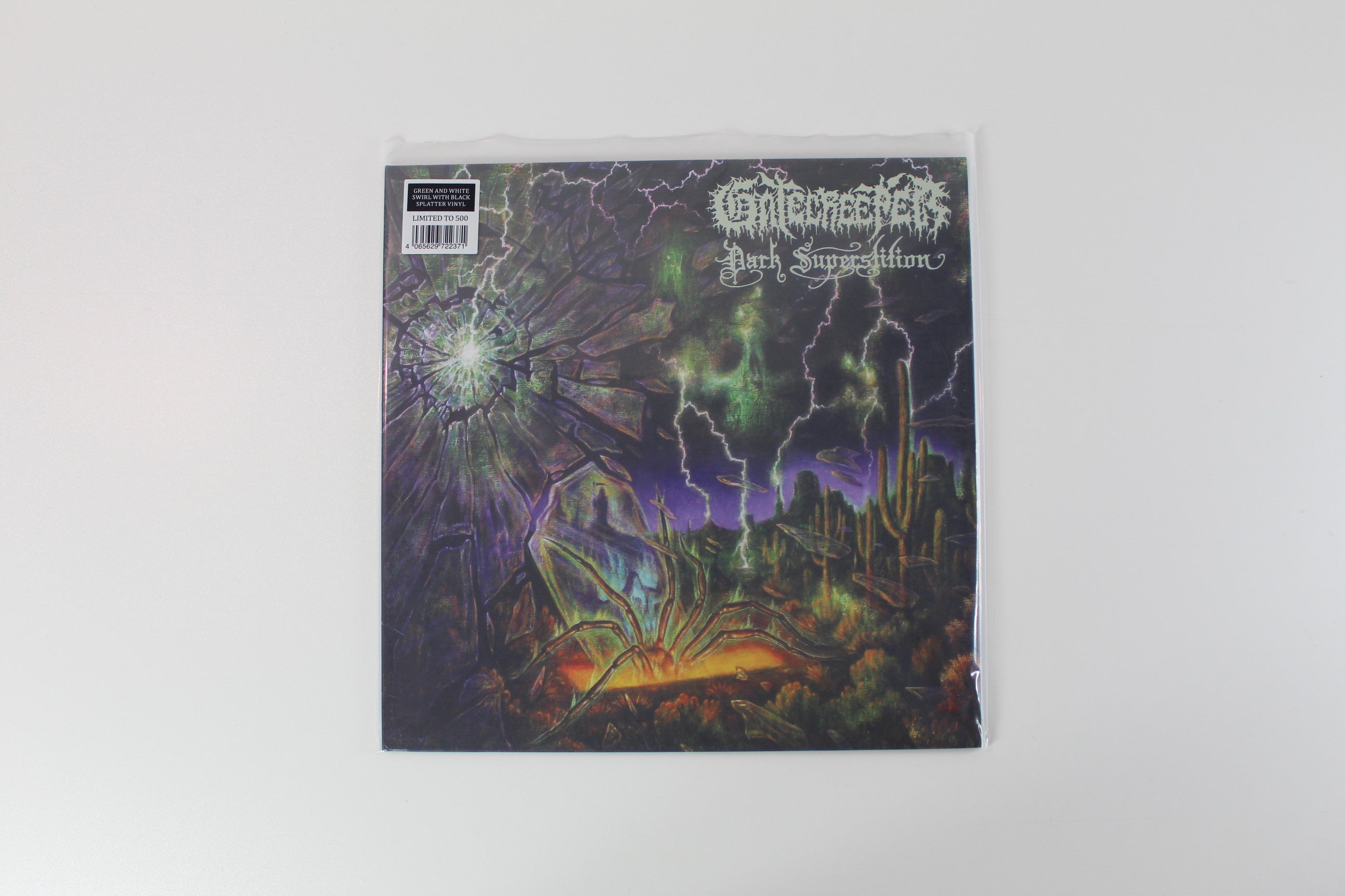 Gatecreeper - Dark Superstition on Nuclear Blast Ltd Green And White Swirl With Black Splatter