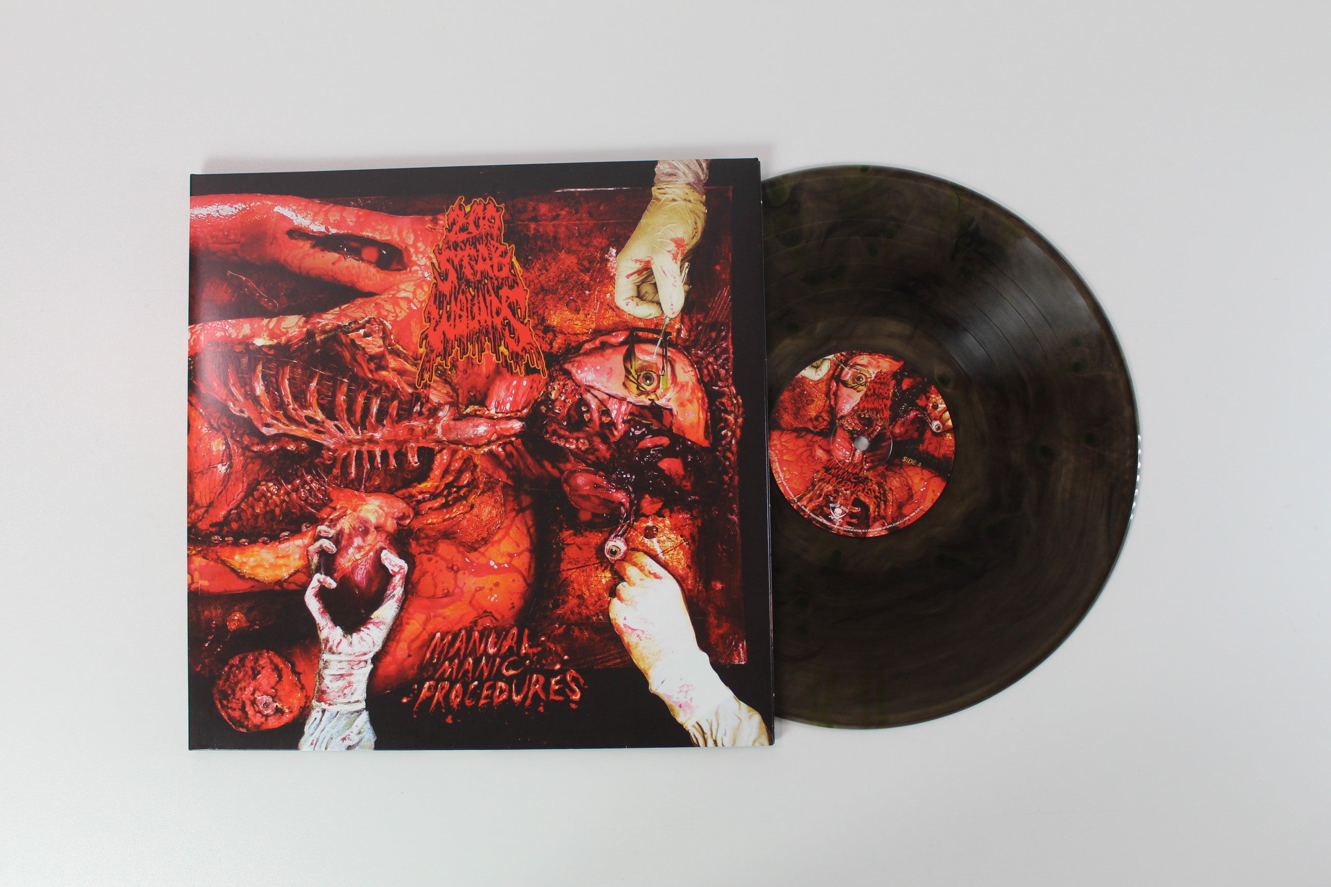 200 Stab Wounds - Manual Manic Procedures on Metal Blade Black Smoke w/ Swamp Green Splatter