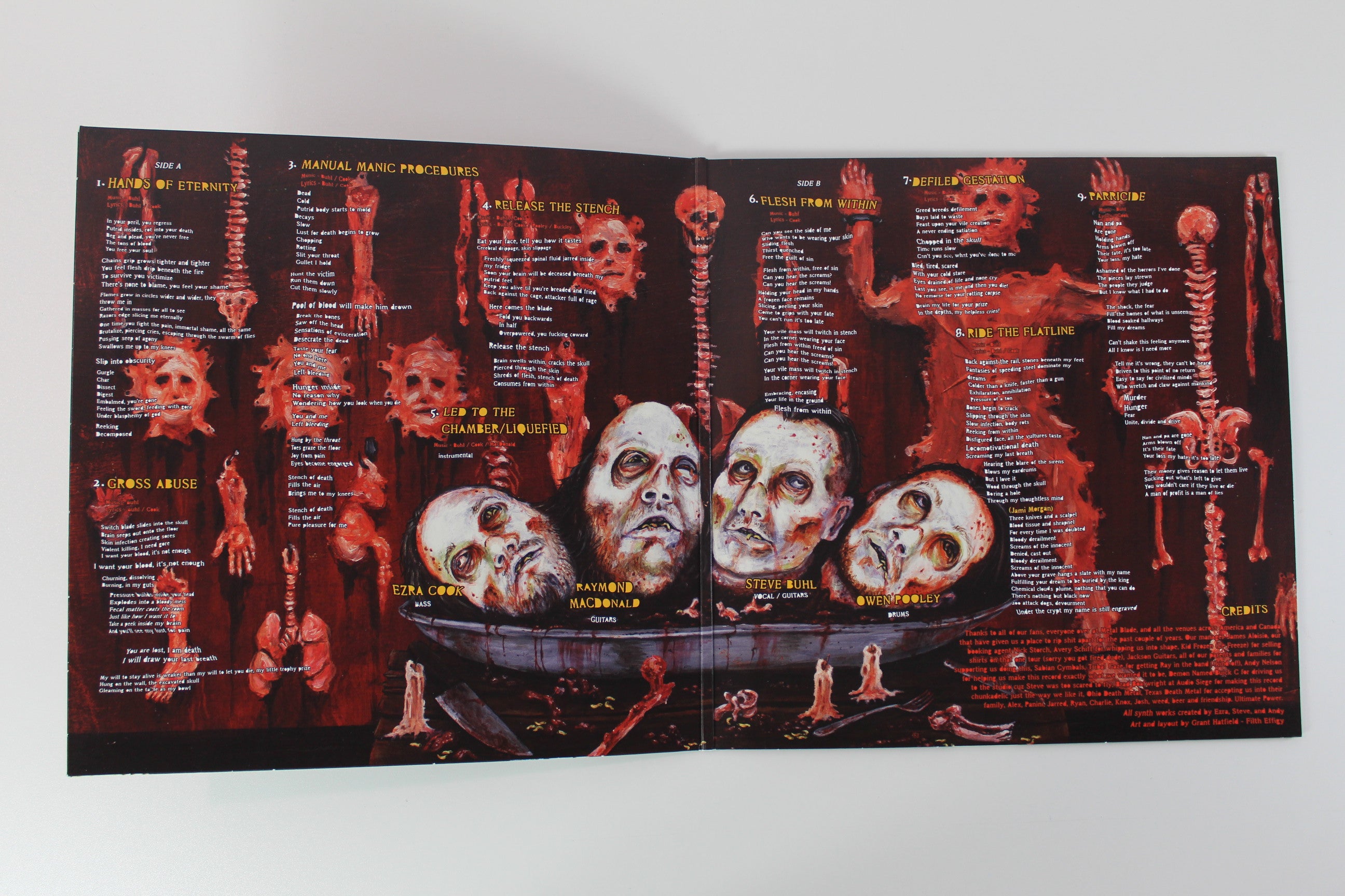200 Stab Wounds - Manual Manic Procedures on Metal Blade Black Smoke w/ Swamp Green Splatter