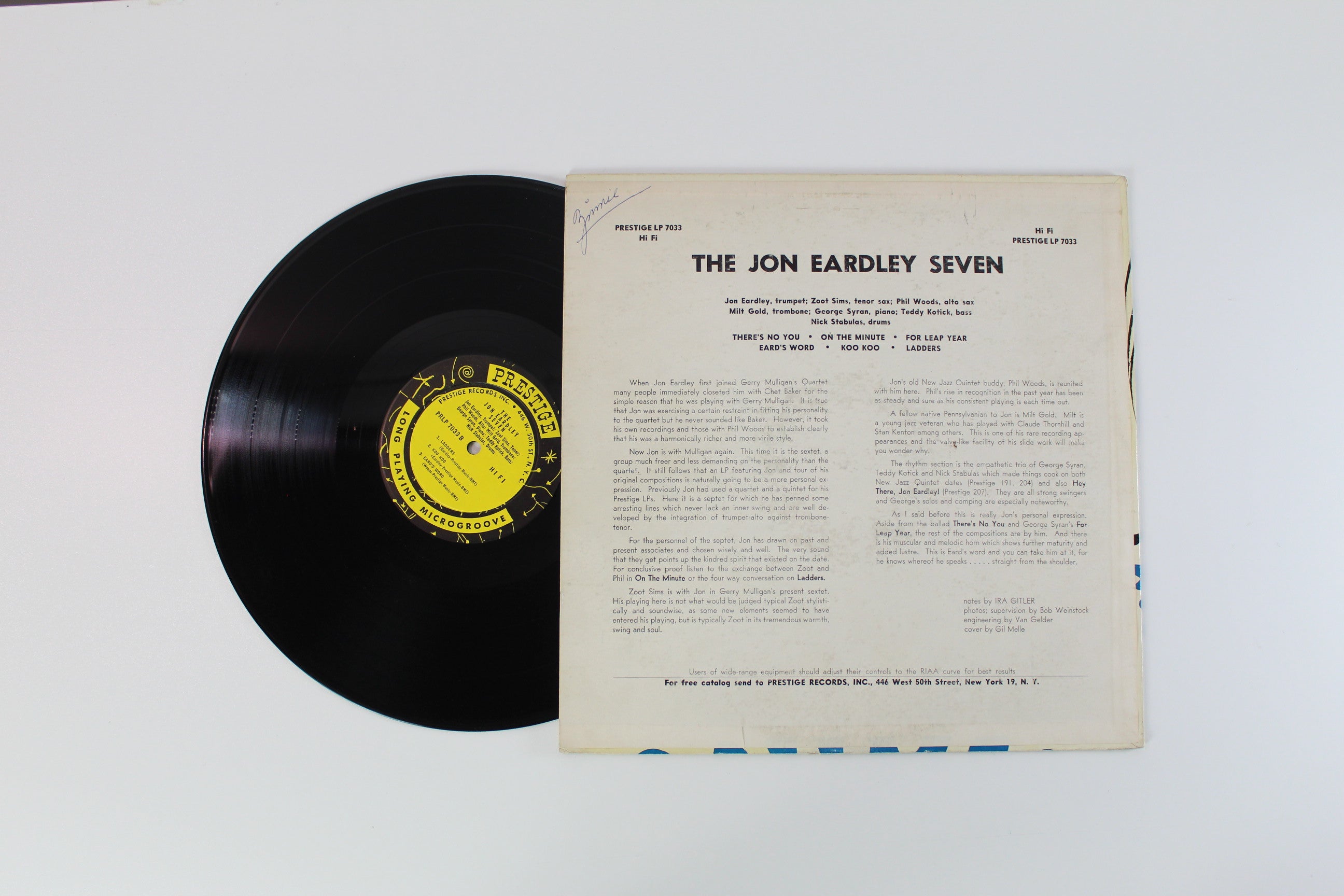 Jon Eardley - The Jon Eardley Seven on Prestige Mono W 50th Deep Groove
