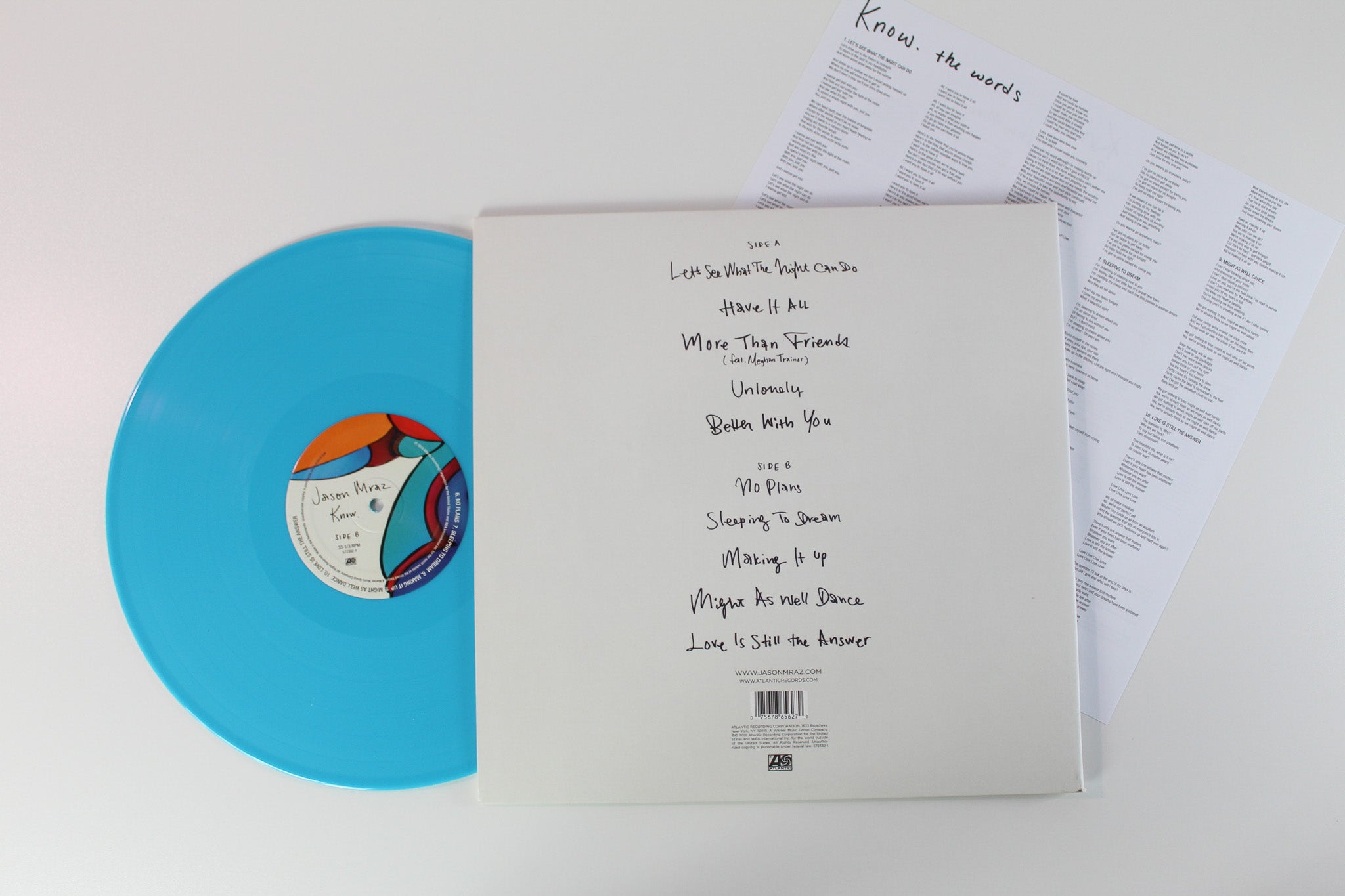 Jason Mraz - Know on Atlantic Turquoise Vinyl