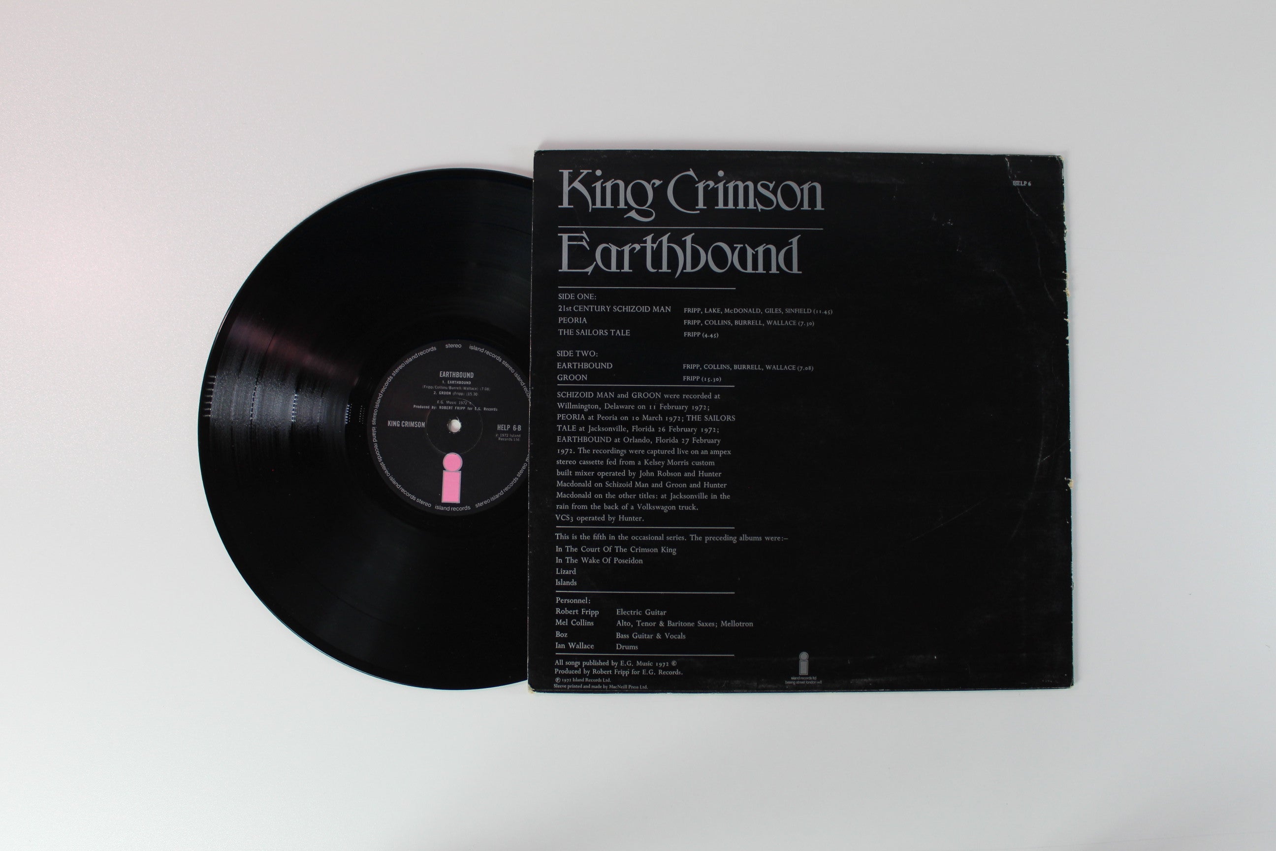 King Crimson - Earthbound on Island Records
