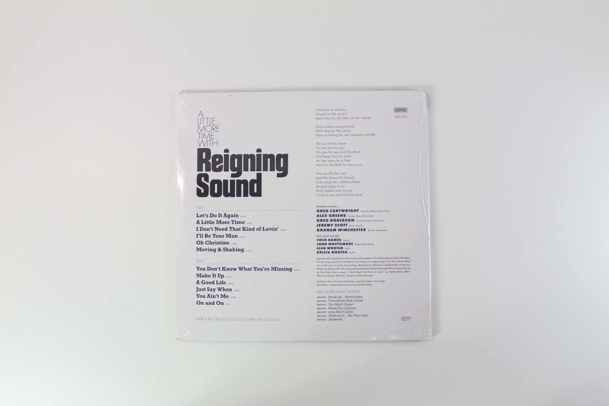 Reigning Sound - A Little More Time With on Merge Records Sealed