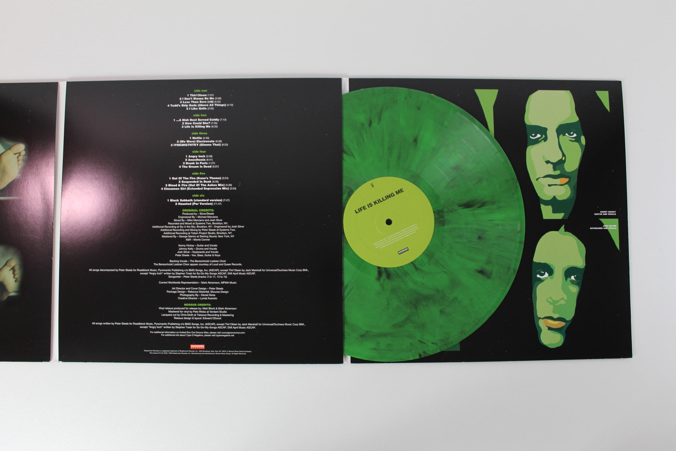 Type O Negative - Life Is Killing Me on Roadrunner Green & Black Mixed Vinyl Reissue
