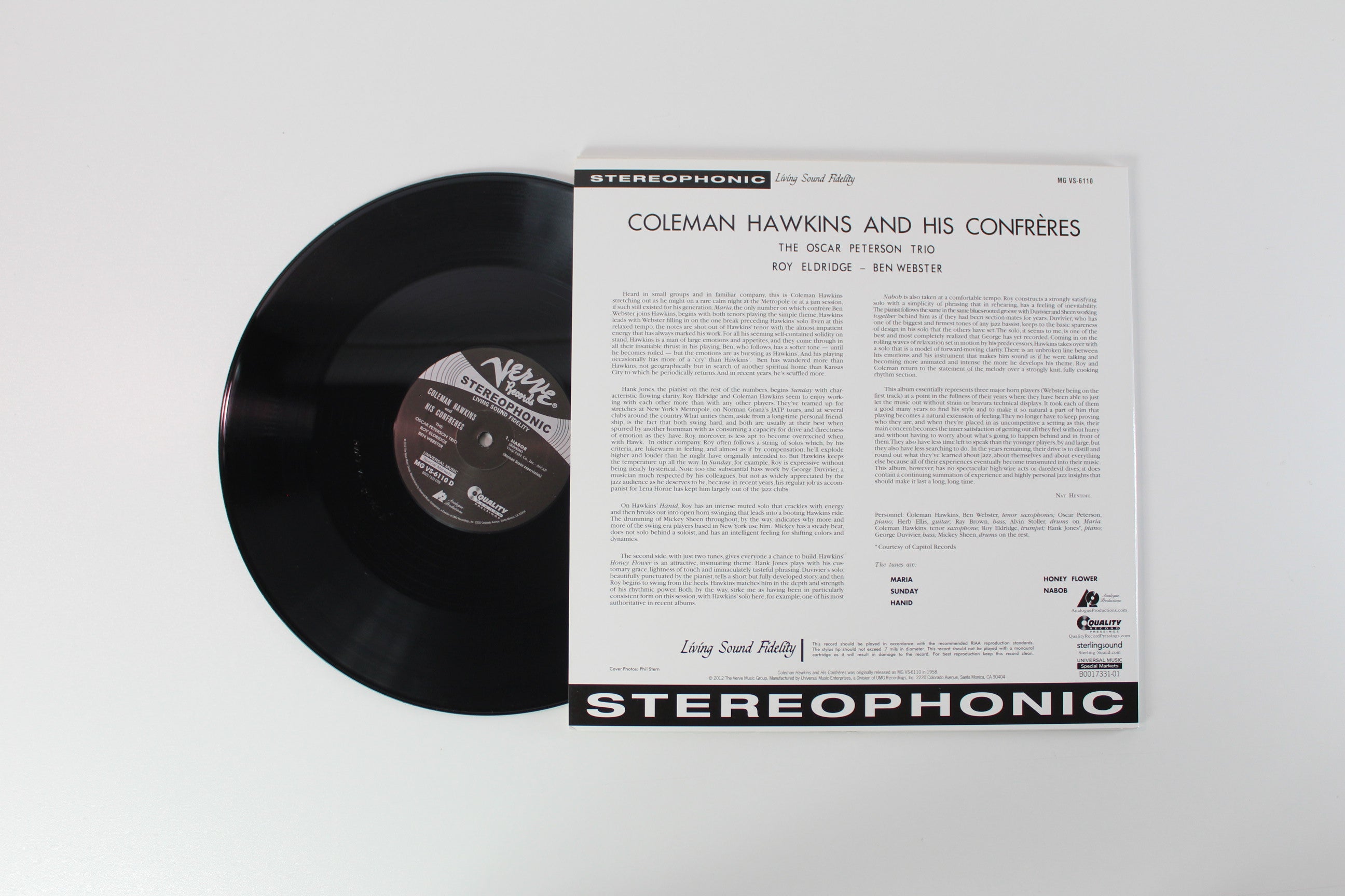 Coleman Hawkins - And Confrères on Verve Analogue Productions 2 X 12" 45 RPM 200 Gram Reissue