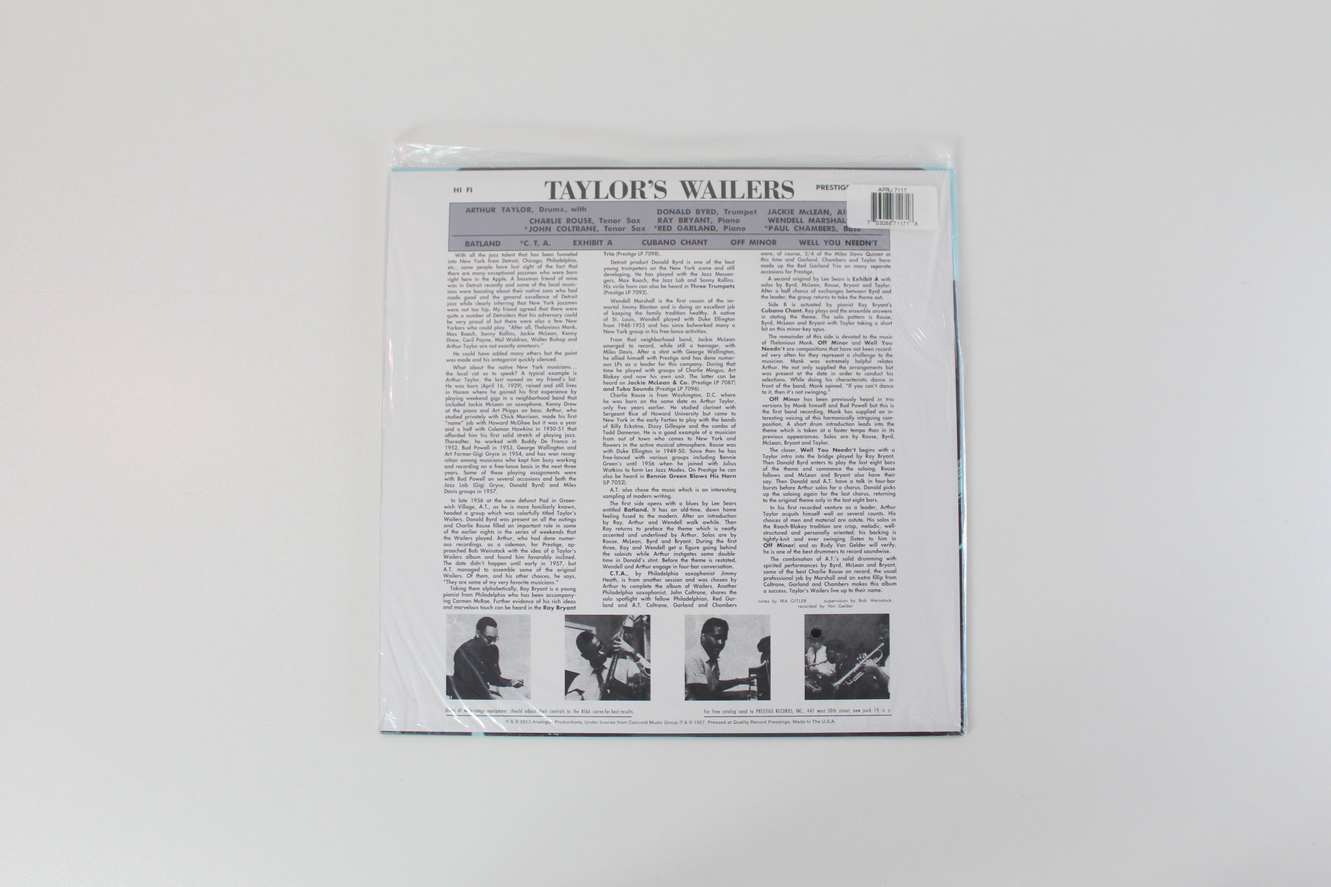 Art Taylor - Taylor's Wailers on Prestige Analogue Productions Ltd Mono 180 Gram Reissue Sealed