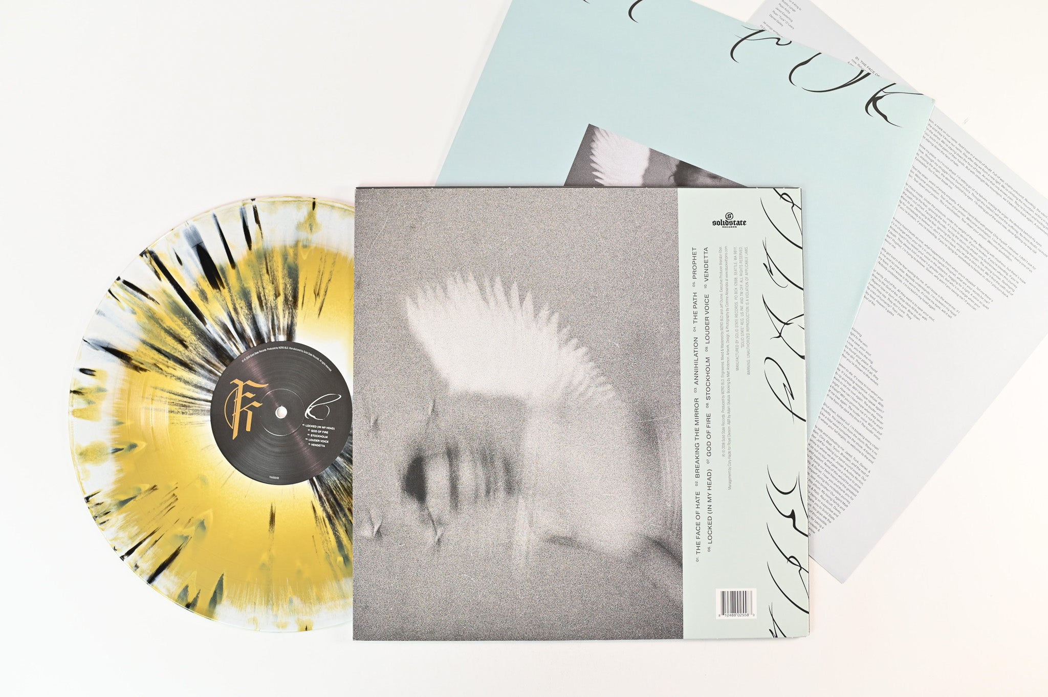 Fit For A King - The Path on Solid State Ltd White / Gold Smash With Black Splatter