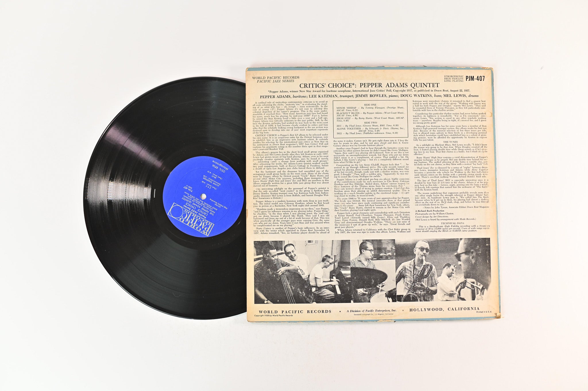 Pepper Adams - Critics' Choice on World Pacific Mono Deep Groove