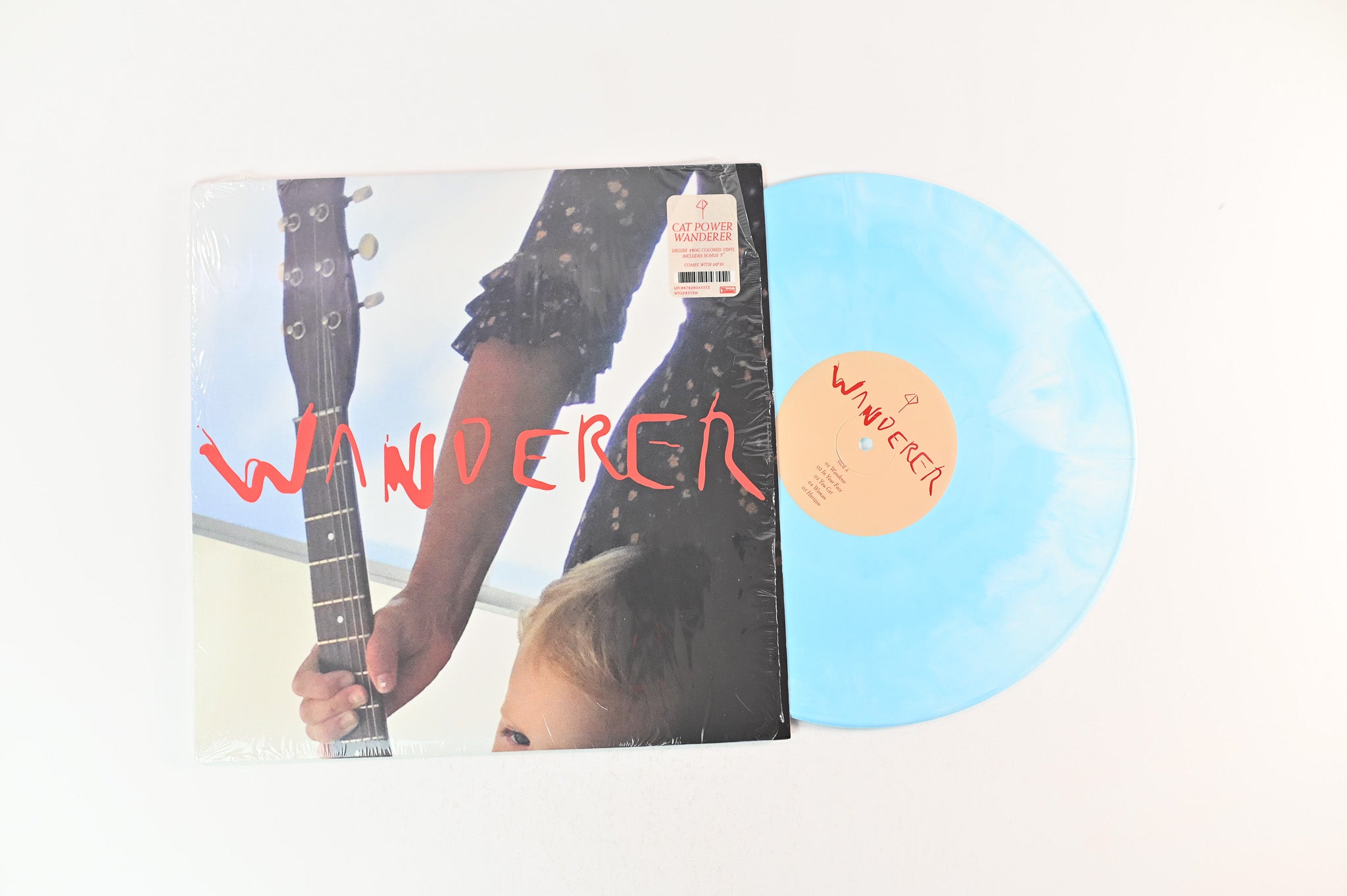 Cat Power - Wanderer on Domino Ltd Baby Blue Marble With Clear Vinyl 7"