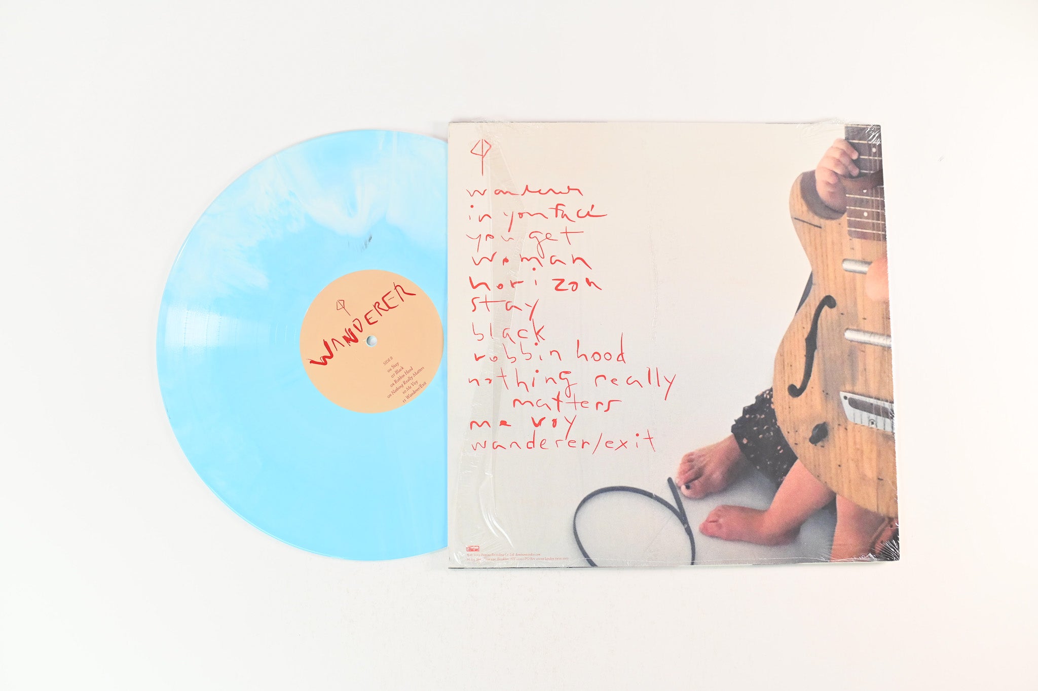 Cat Power - Wanderer on Domino Ltd Baby Blue Marble With Clear Vinyl 7"