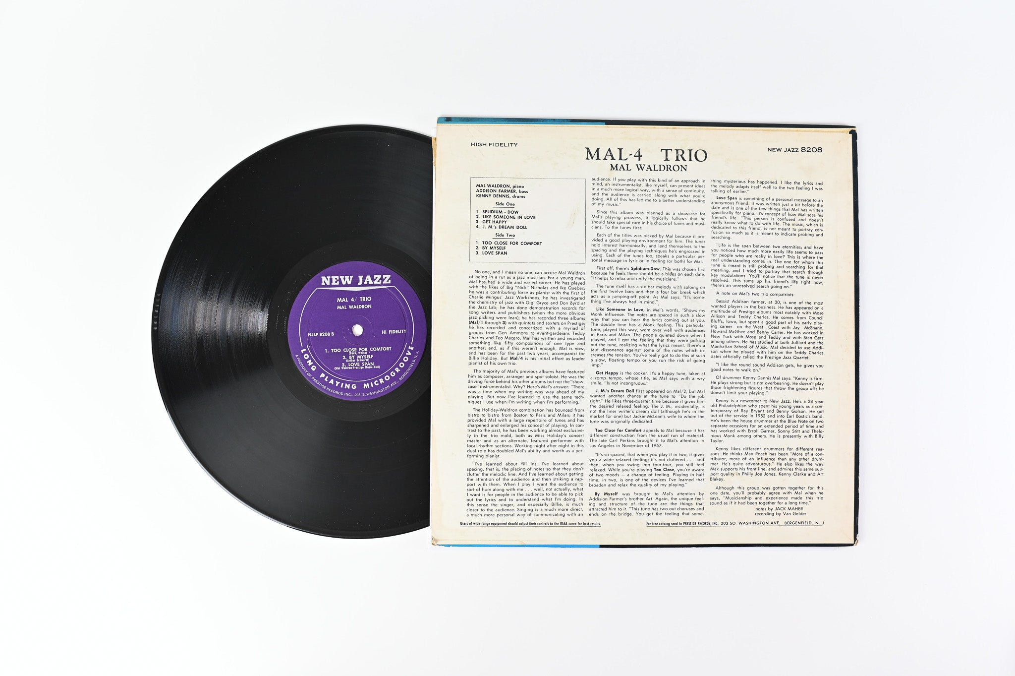Mal Waldron - Mal/4 Trio on New Jazz Mono Deep Groove