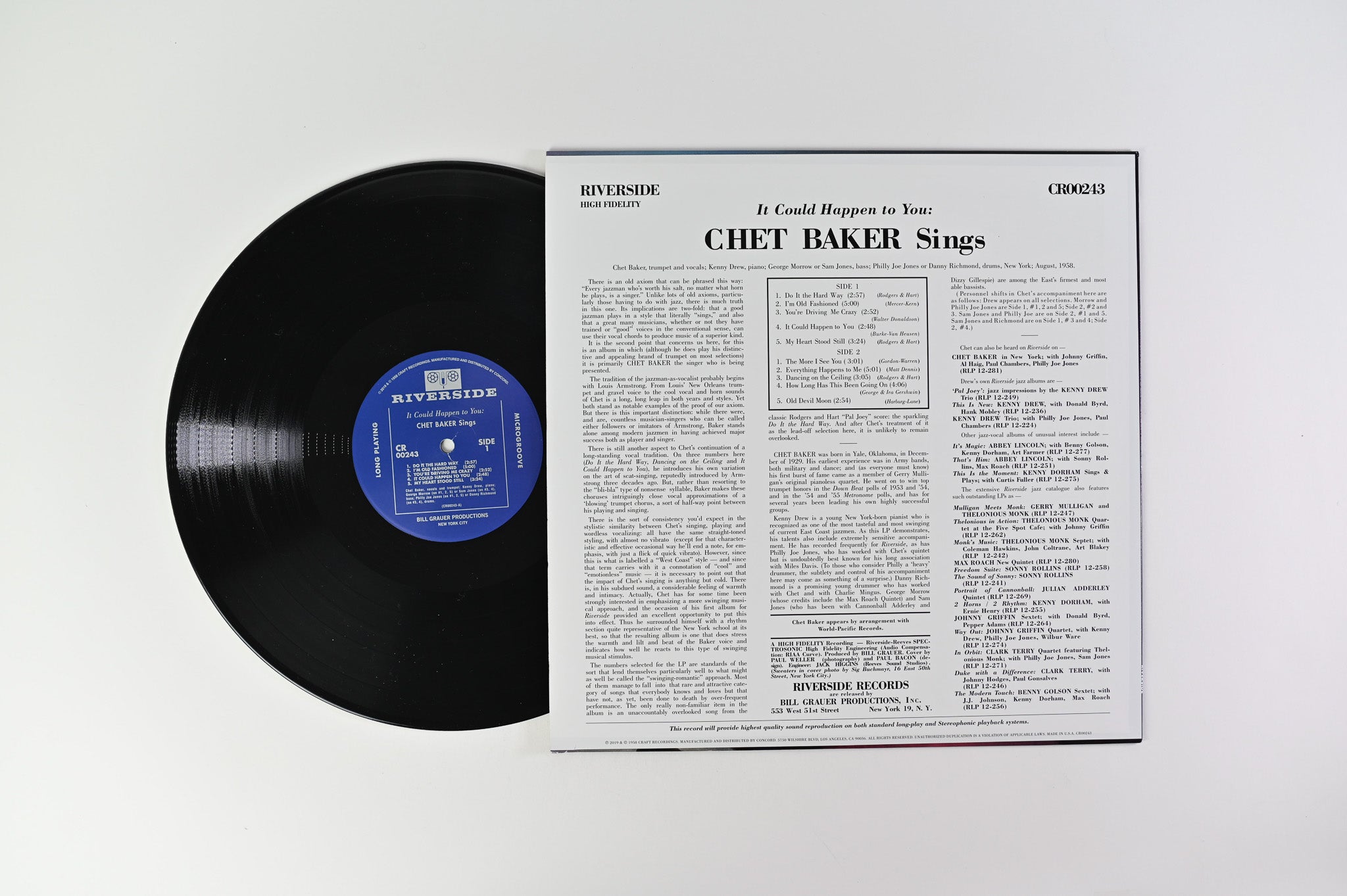 Chet Baker - It Could Happen To You on Riverside on Riverside Craft Recordings RSD Reissue