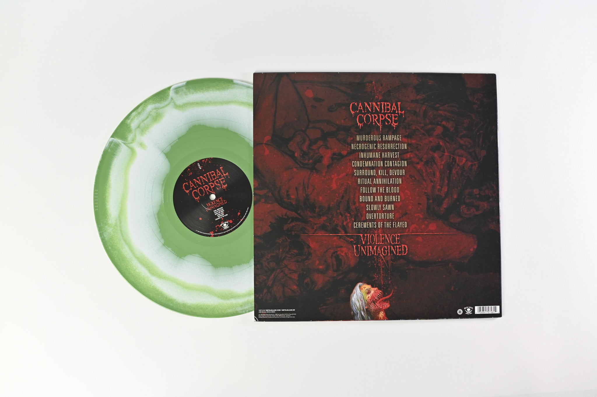 Cannibal Corpse - Violence Unimagined on Metal Blade Records White & Green Melt Vinyl