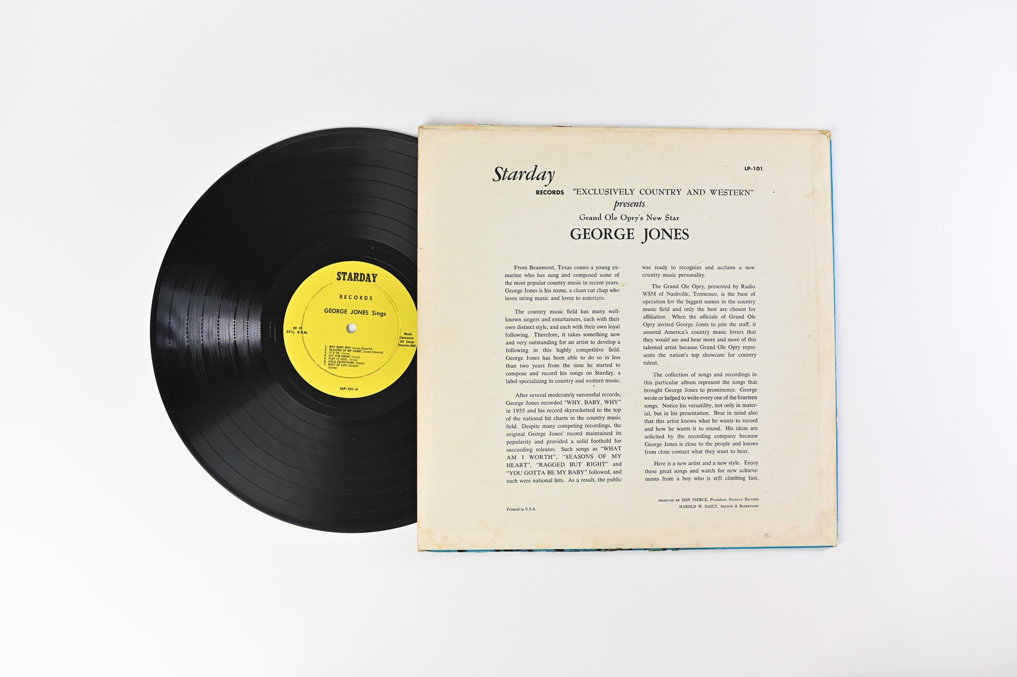 George Jones - Grand Ole Opry's New Star on Starday Records Mono