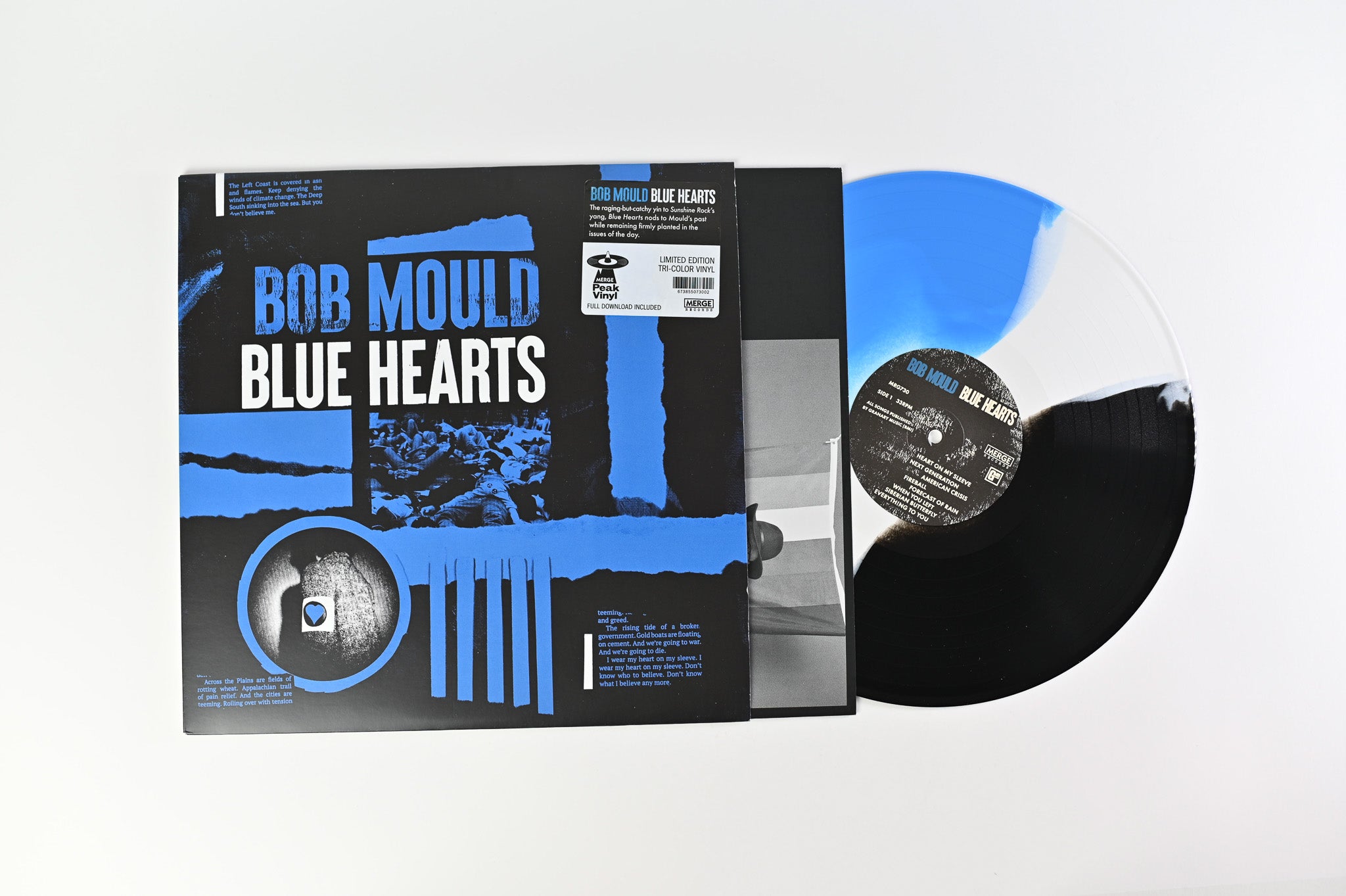 Bob Mould - Blue Hearts on Merge Records - Tri-Color Vinyl