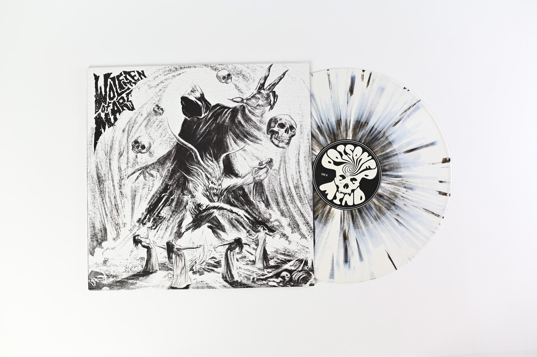 Wolfmen Of Mars - The Witch, The Goat & The Malevolent Spirit on Poisoned Mind Records - White with black splatter vinyl