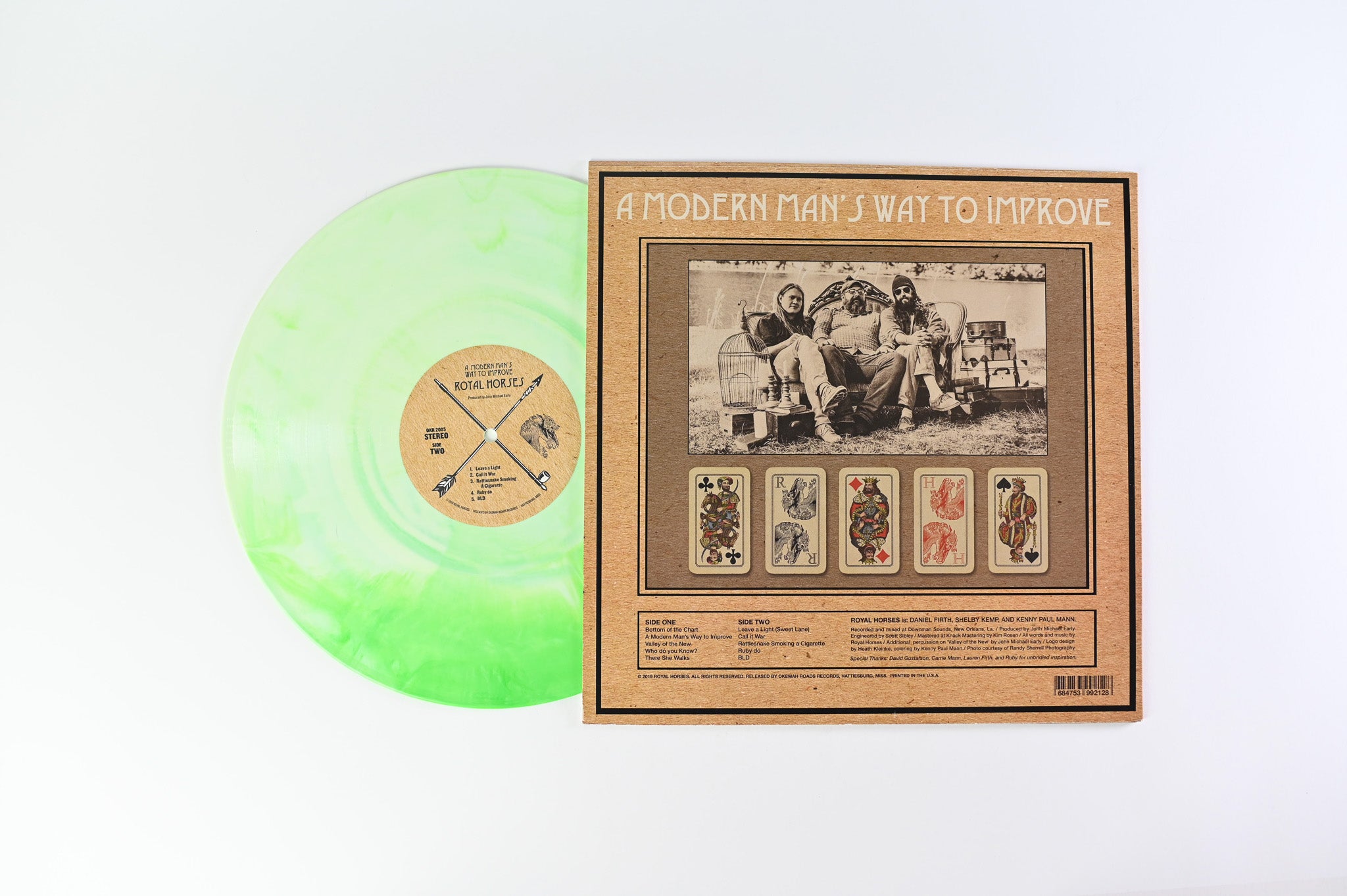 Royal Horses - A Modern Man's Way To Improve on Okemah Roads Records - Green & White Marble