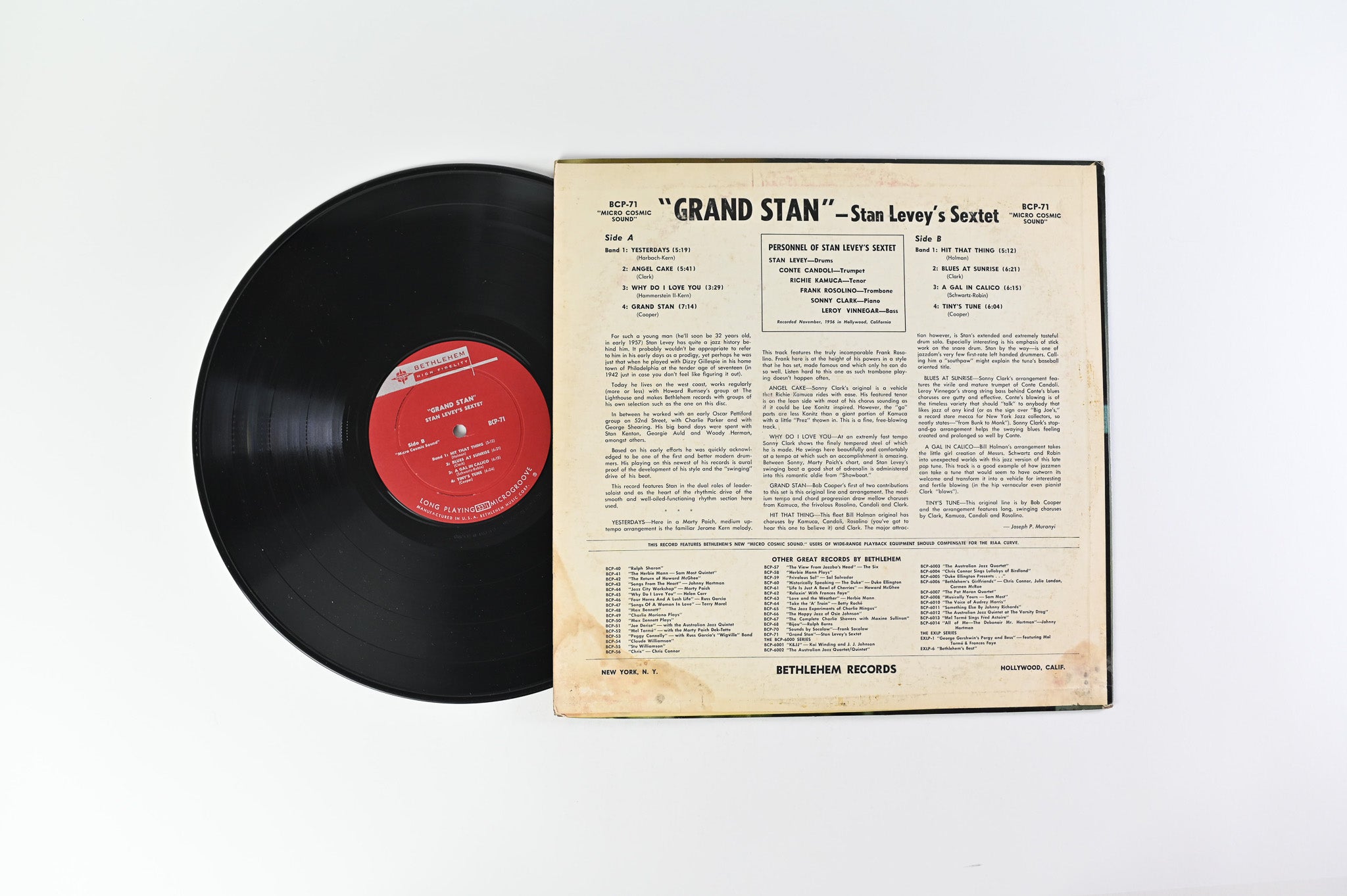 Stan Levey - Grand Stan on Bethlehem Mono Deep Groove