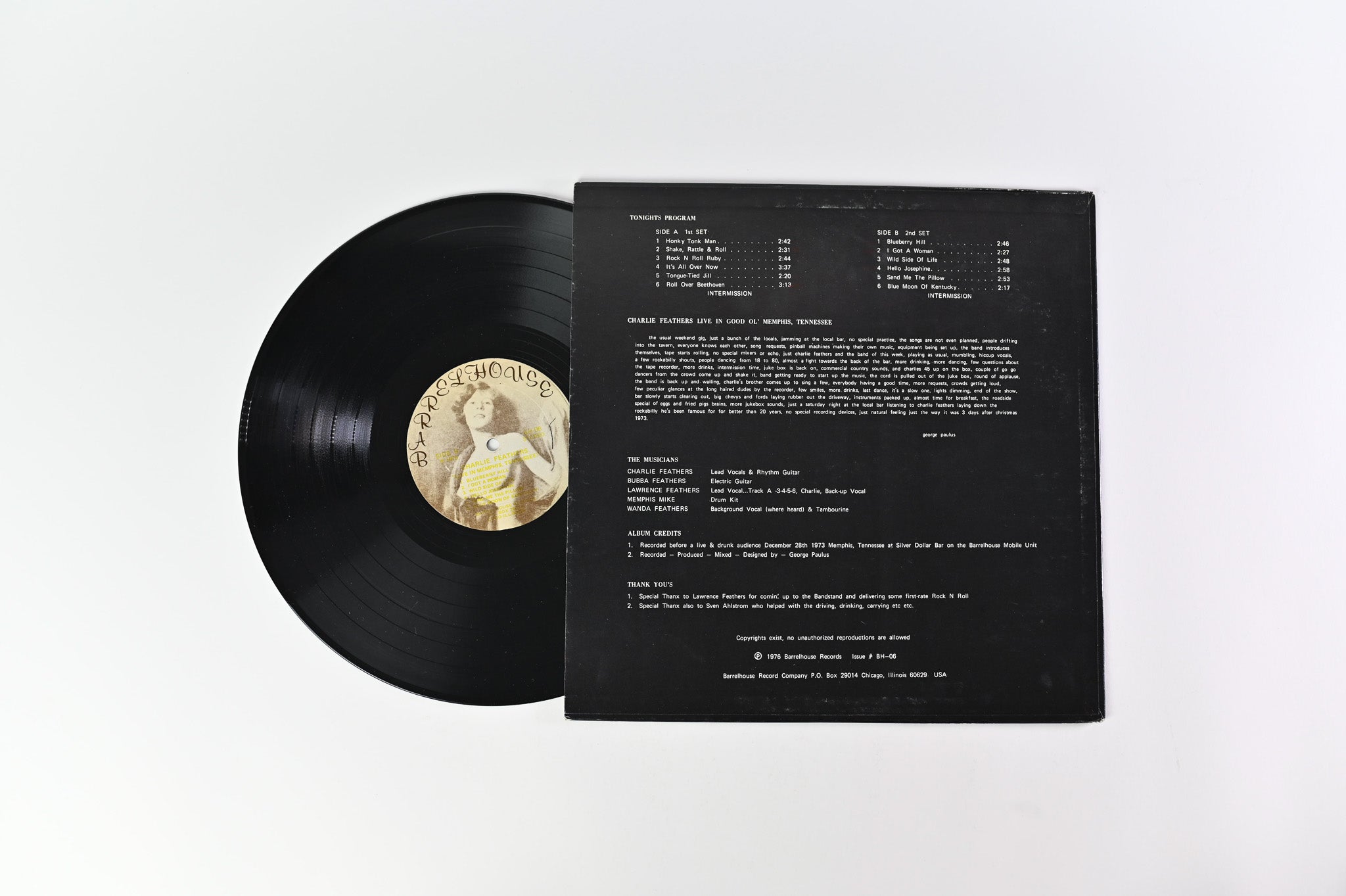 Charlie Feathers - Live In Memphis, Tennessee on Barrelhouse Records