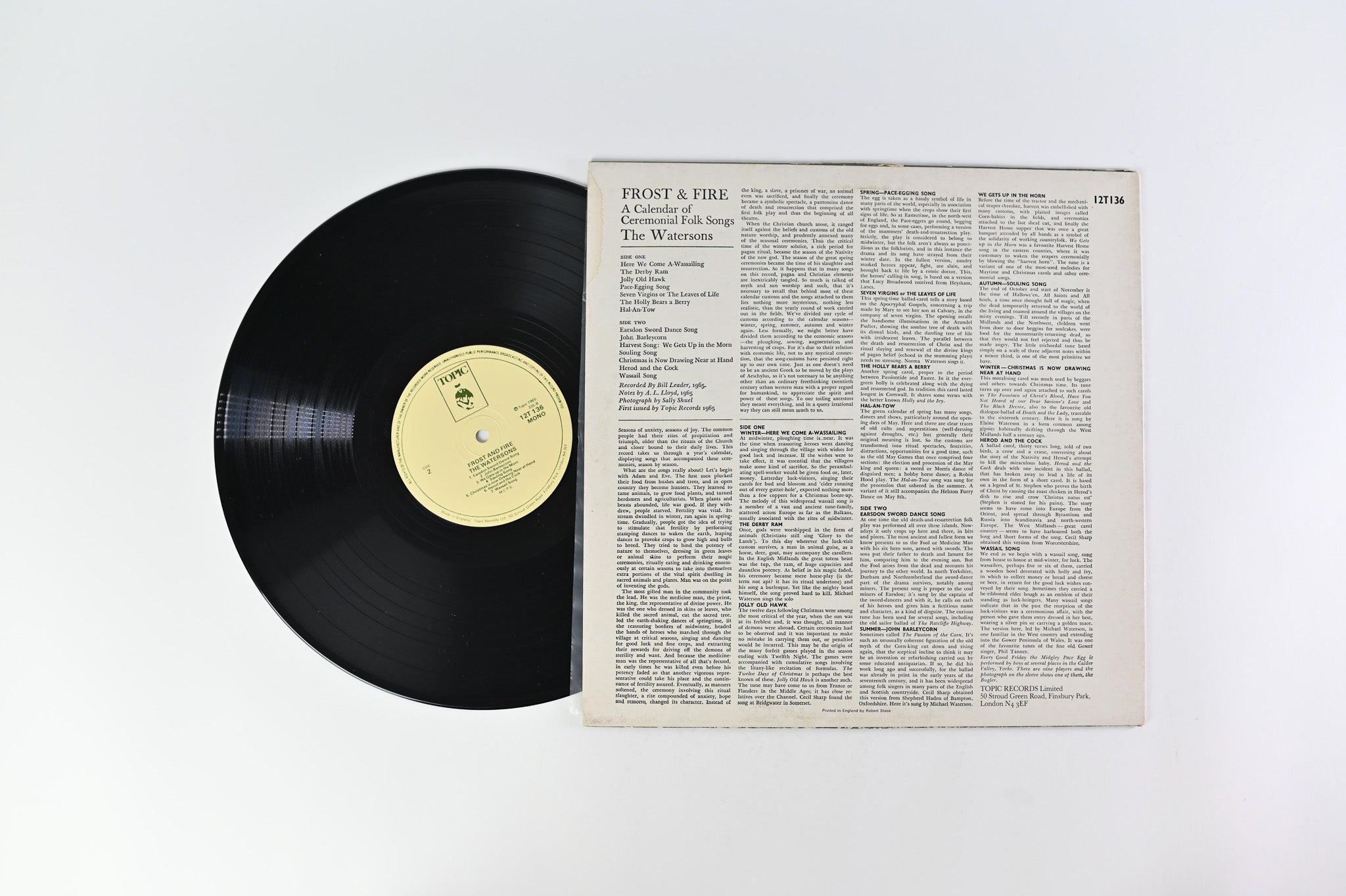 The Watersons – Frost And Fire (A Calendar Of Ritual And Magical Songs) on Topic Records - UK pressing