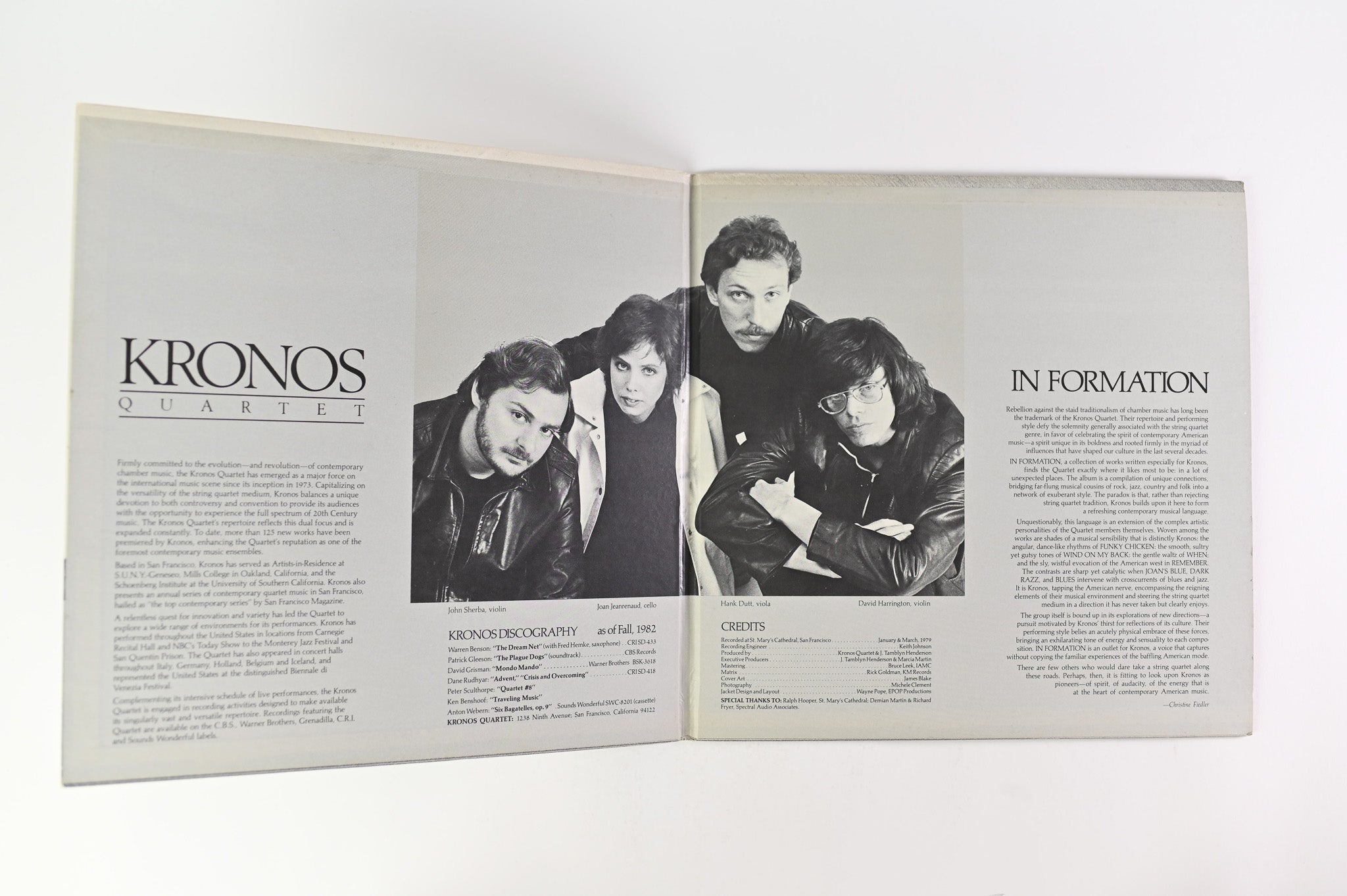 Kronos Quartet - In Formation on Reference Recordings