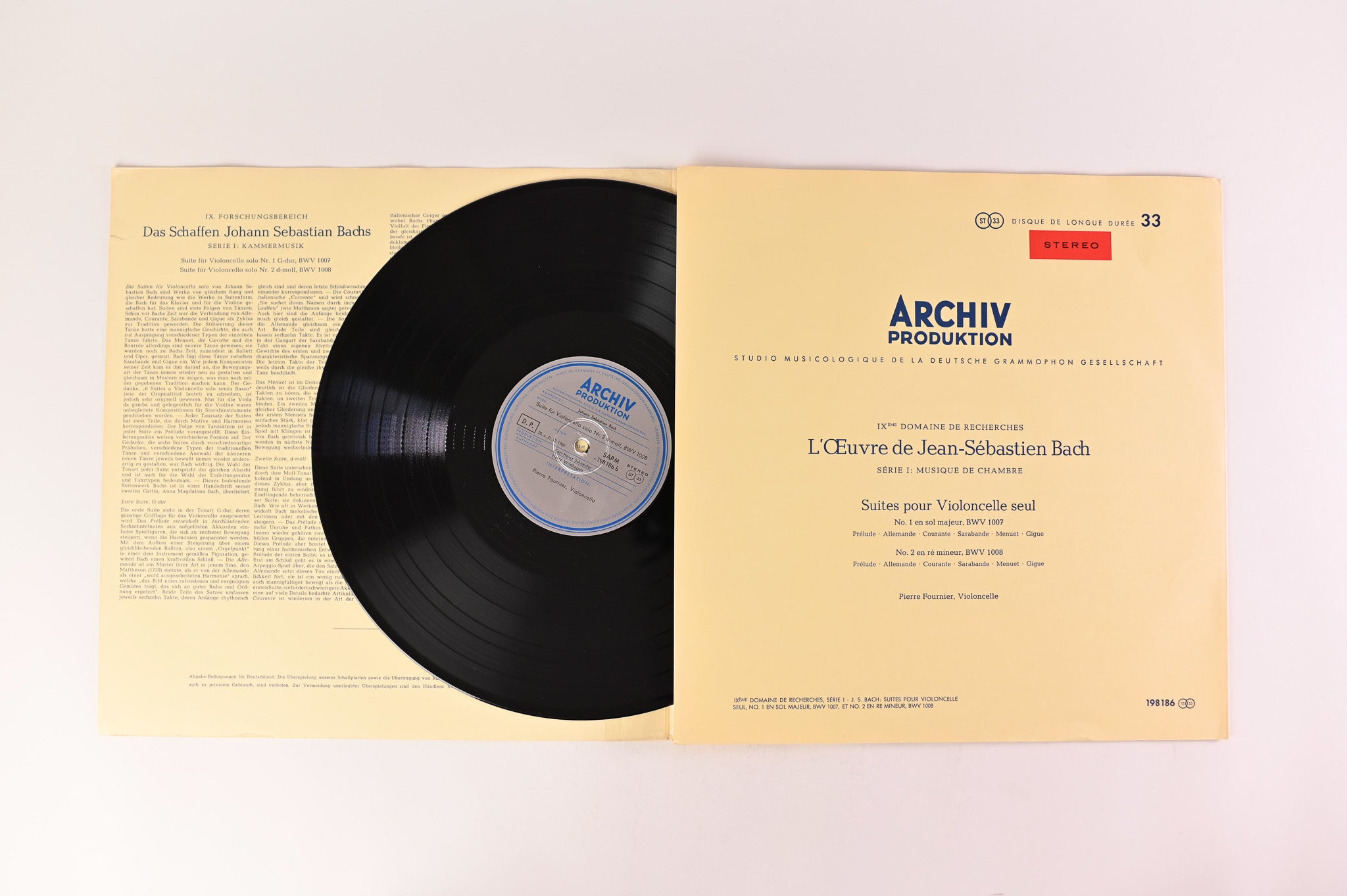 Johann Sebastian Bach – Pierre Fournier – Suiten Für Violoncello Solo N°1 & 2 on Archiv Produktion