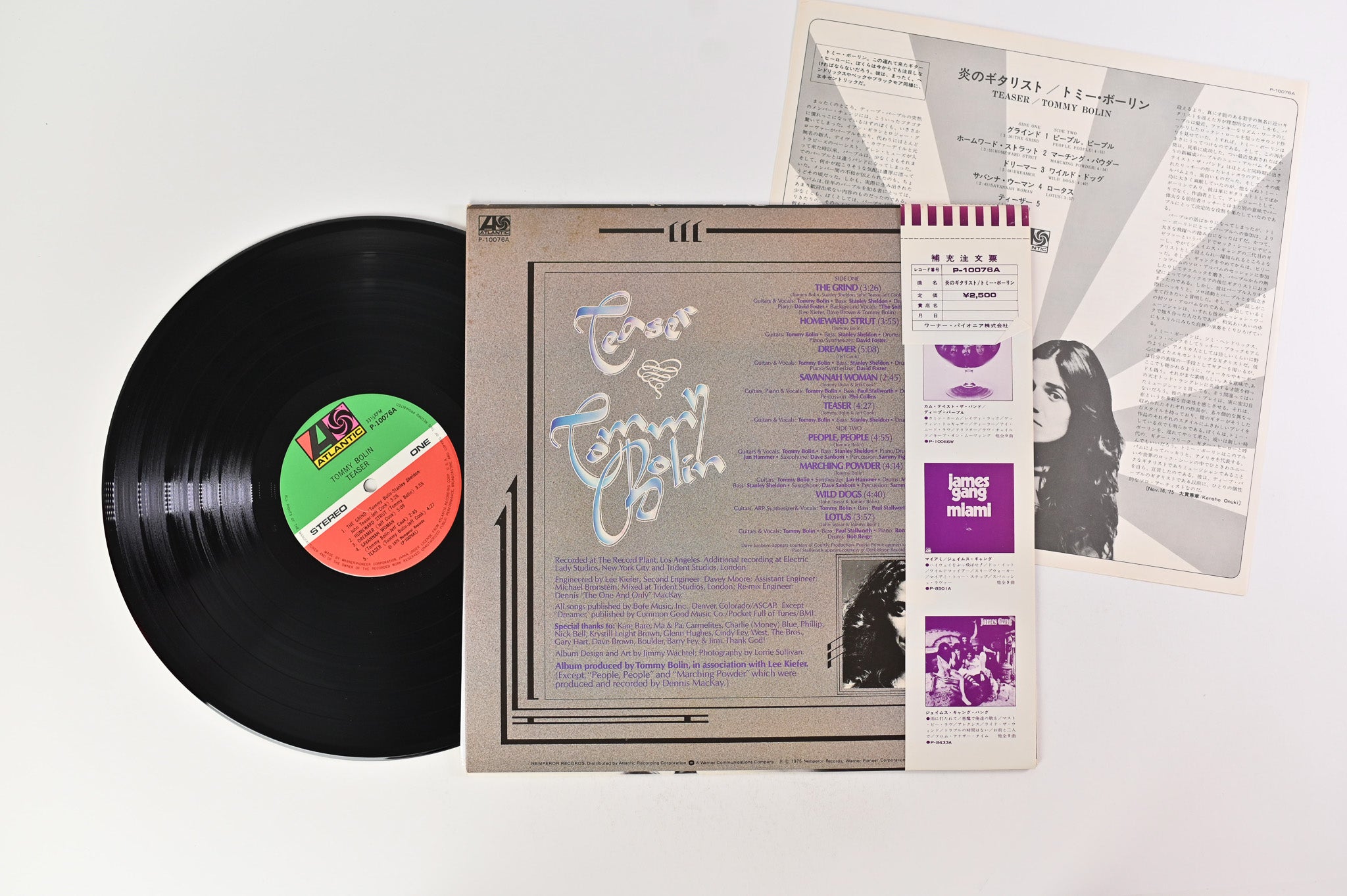 Tommy Bolin - Teaser on Atlantic - Japanese Pressing