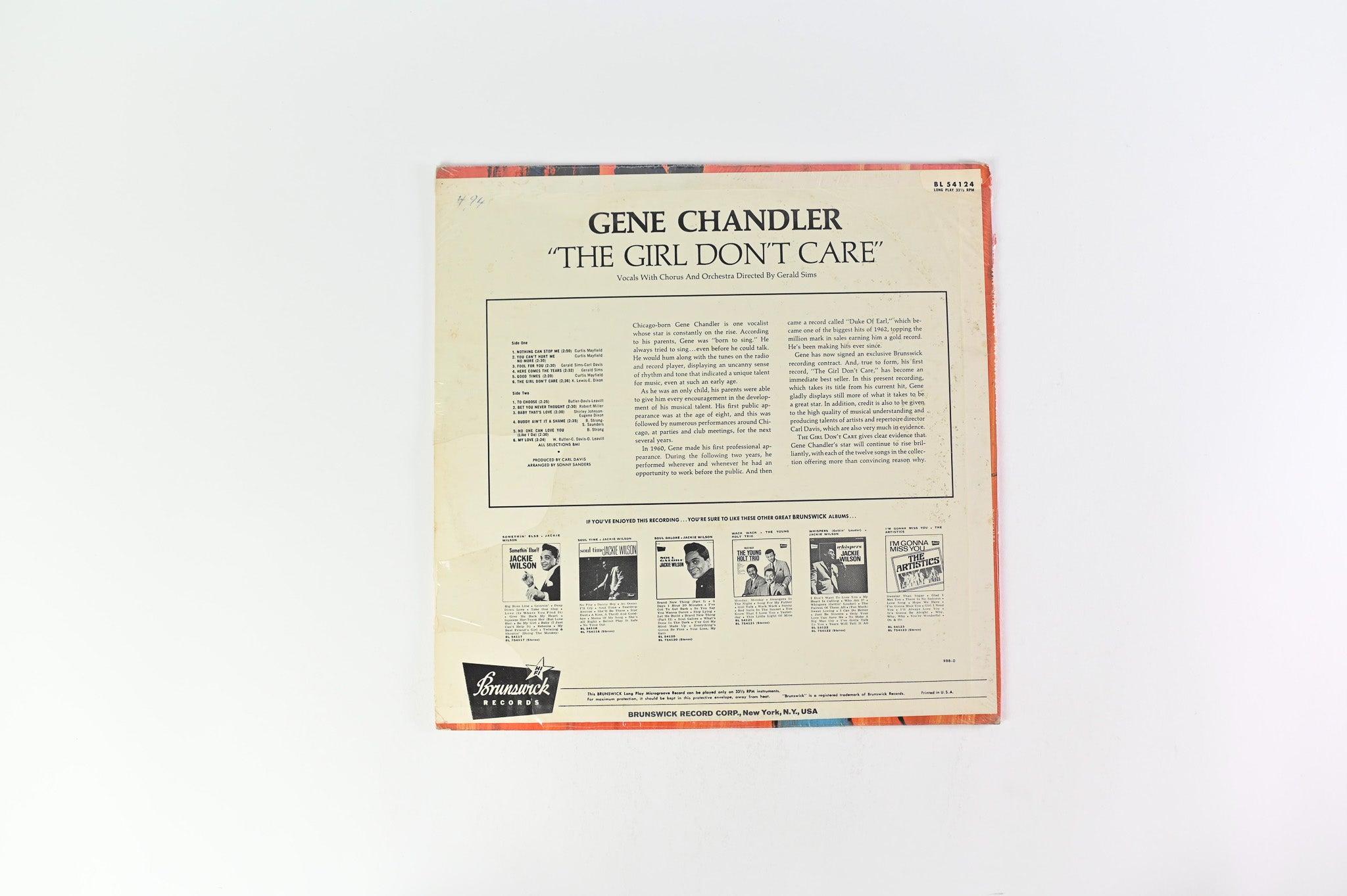 Gene Chandler - The Girl Don't Care SEALED on Brunswick