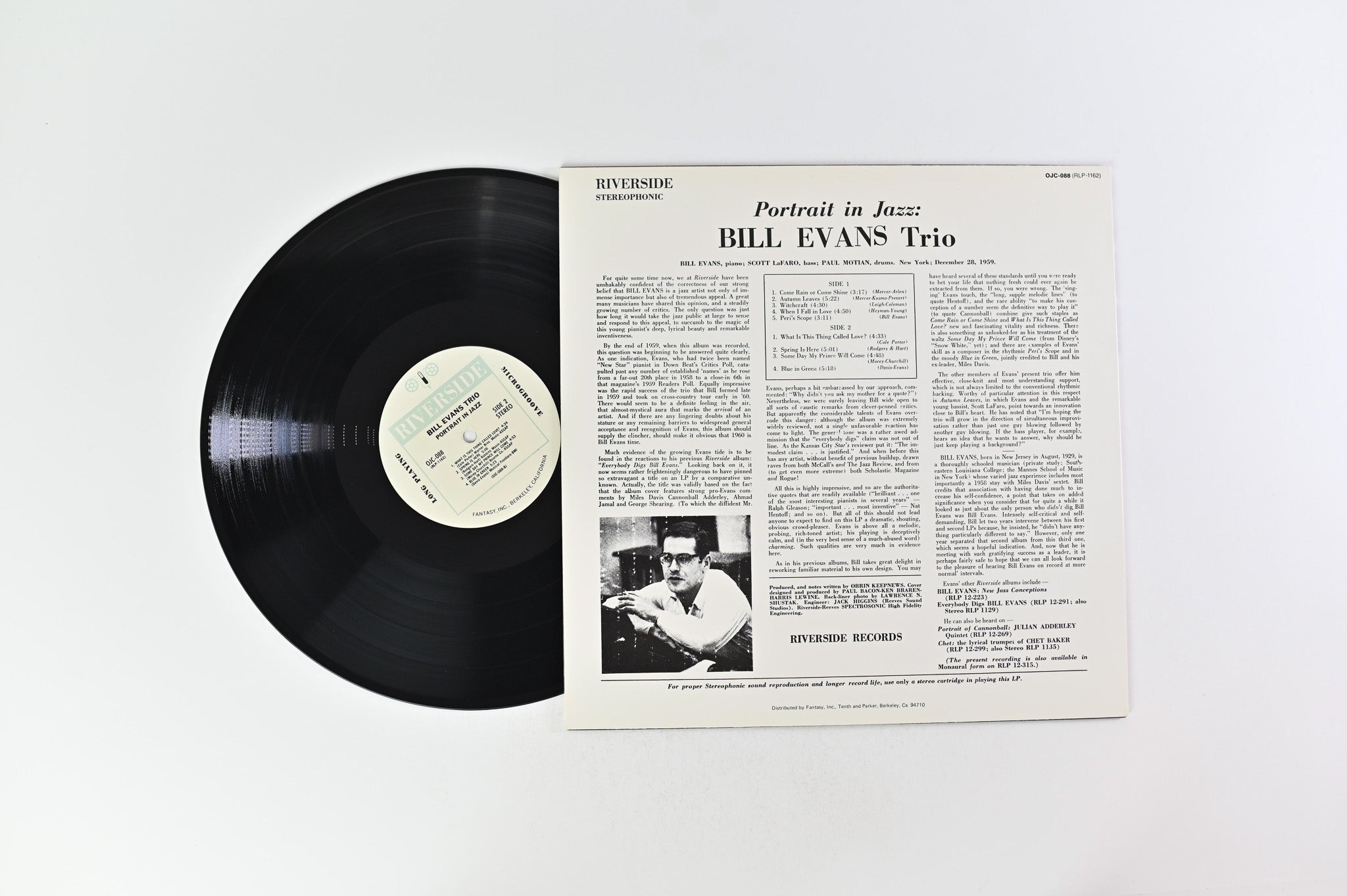 The Bill Evans Trio - Portrait In Jazz on Original Jazz Classics